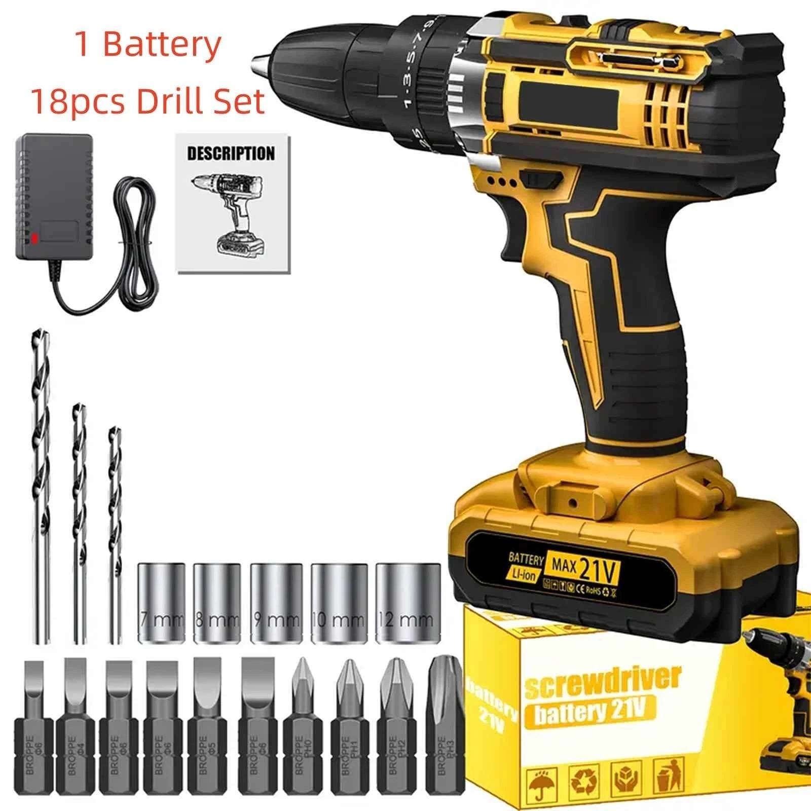 18/30/136pcs Electric Cordless Drill Screwdriver Bits Tool Set