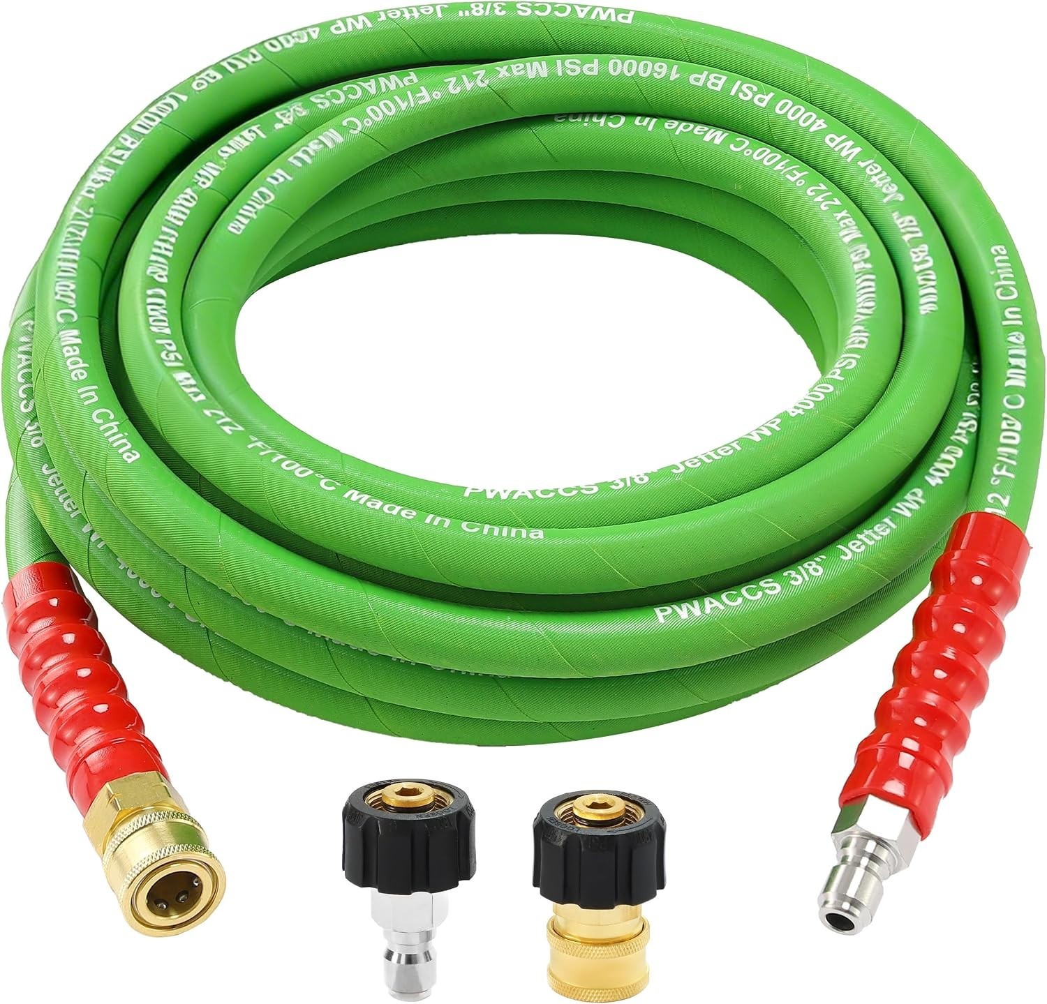 25FT Kink-Resistant Pressure Washer Hose – 3/8” 4000 PSI, Steel Braided Power