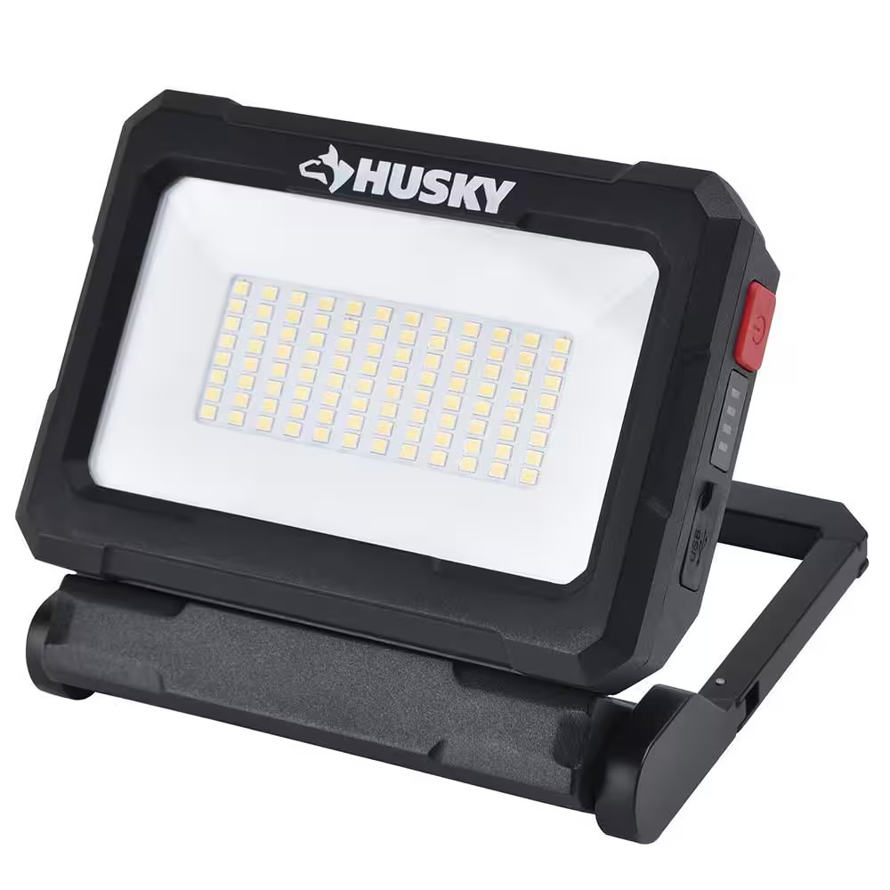 2500 Lumens Dual Power Rechargeable Battery or Solar Powered LED Work Light