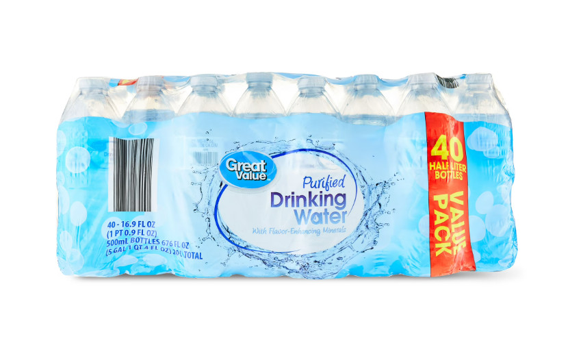 Great Value Purified Drinking Water, 16.9 fl oz Bottles, 40 Count Pack