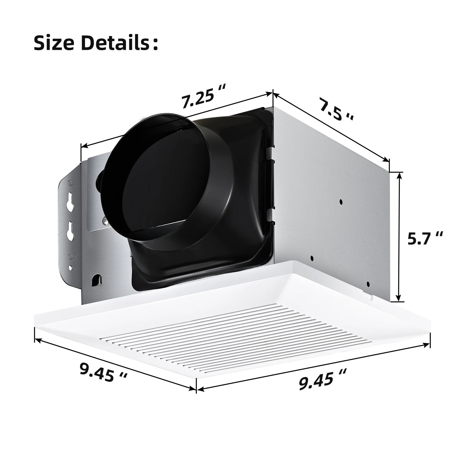 110 CFM Ultra-Quiet Bathroom Exhaust Fan 30dB Ceiling Mount HVI Certified