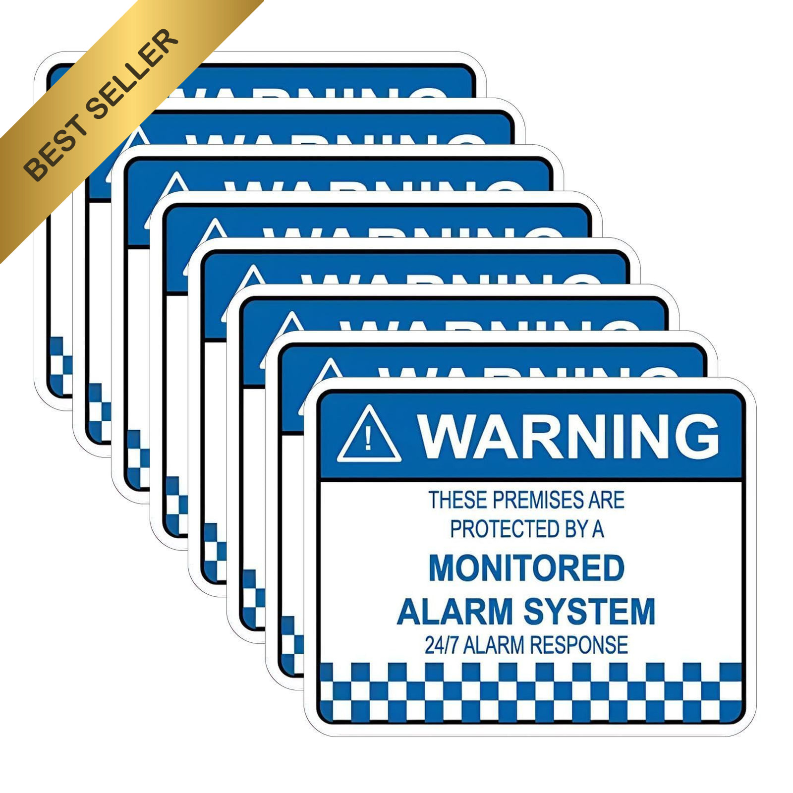 8 Pcs Security Alarm System Sign Waterproof Monitored Warning Sticker Decals