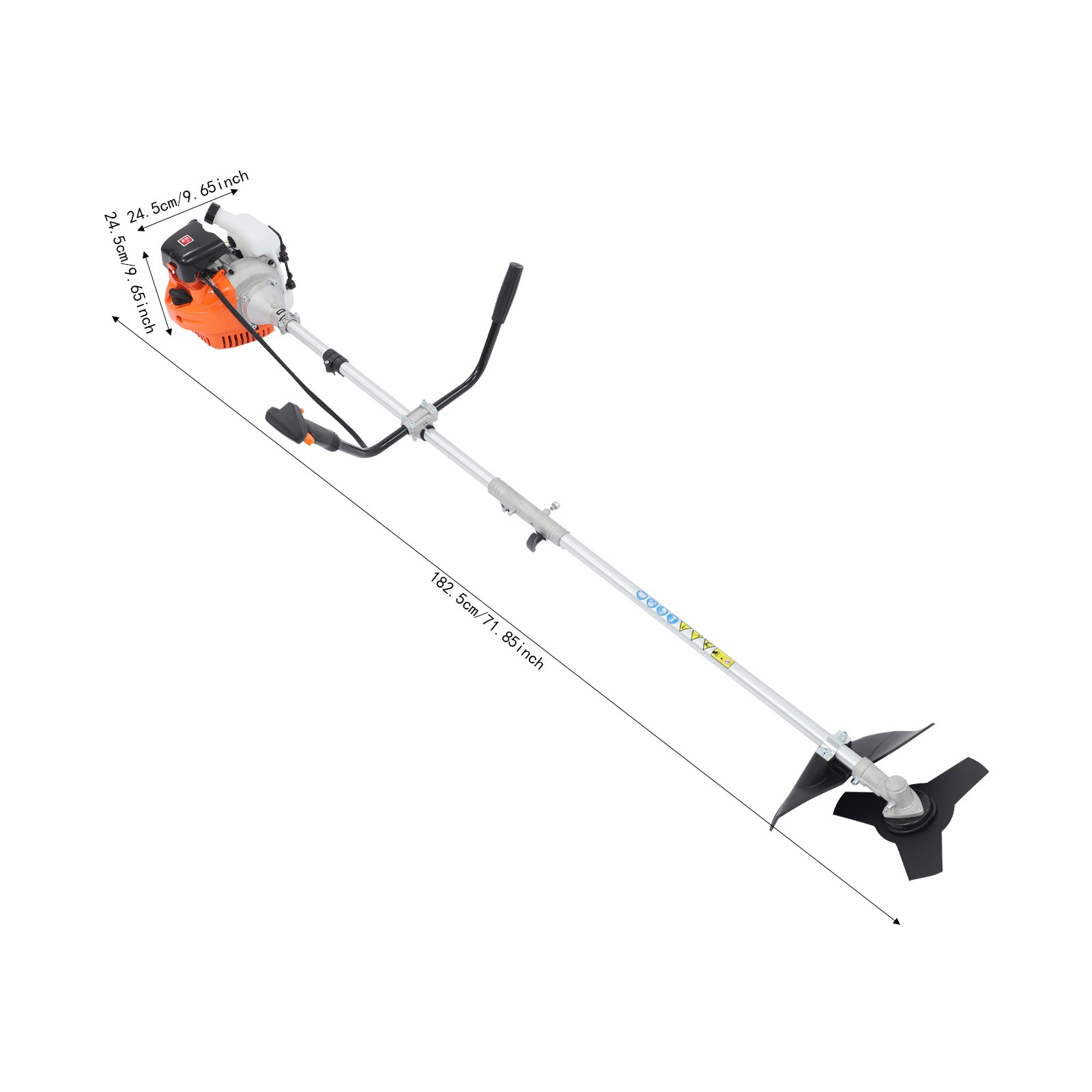3 Heads Gas Weed Trimmer Set 2-Stroke Hedge Trimming Tools Weed Eater 42.7cc