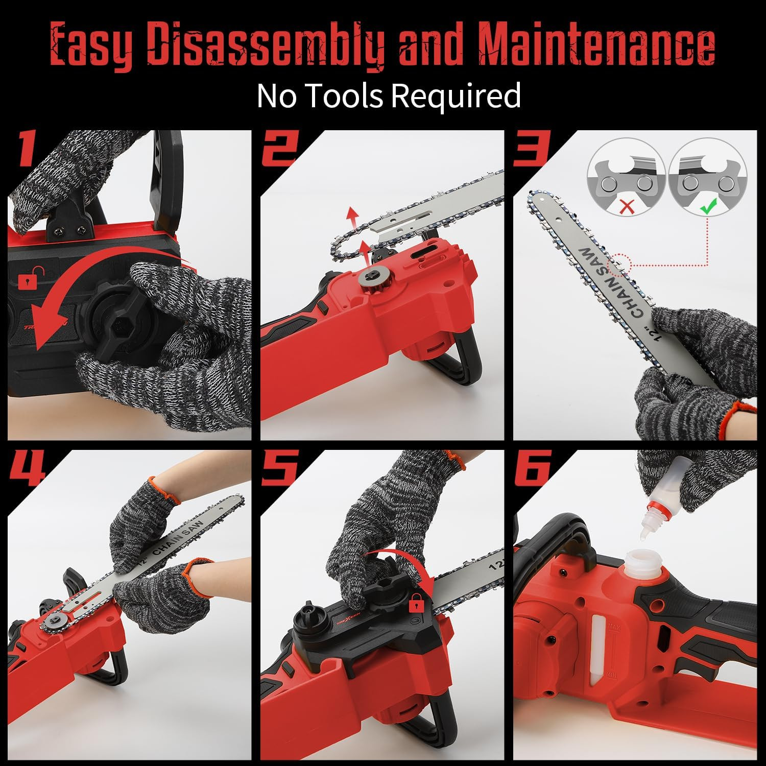 Mini Chainsaw for Milwaukee M18 Battery, 12 Inch Electric Chainsaw Cordless with