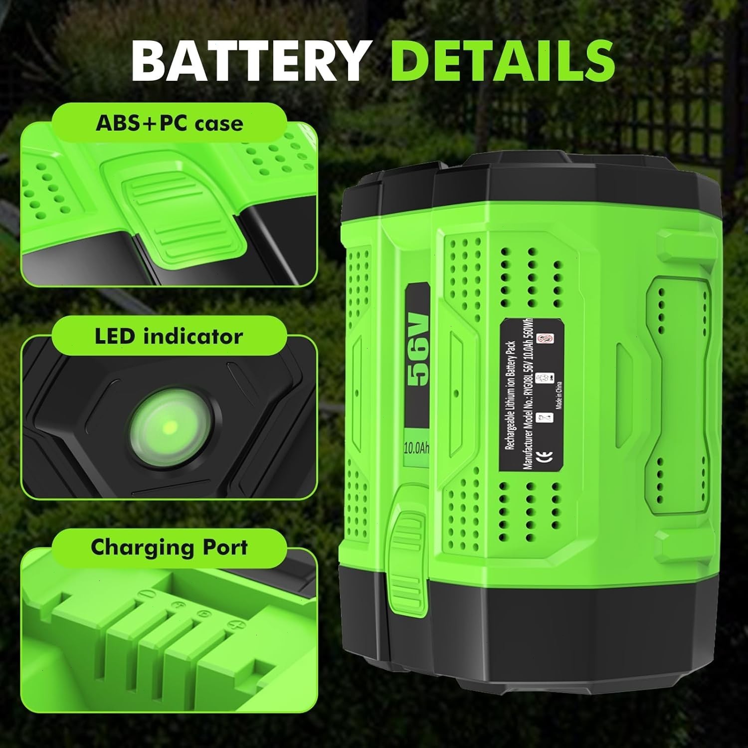 Genuine EGO POWER+ BA2800T 56V 10.0 Ah Lithium 12Ah Battery Upgrade Fuel Gauge