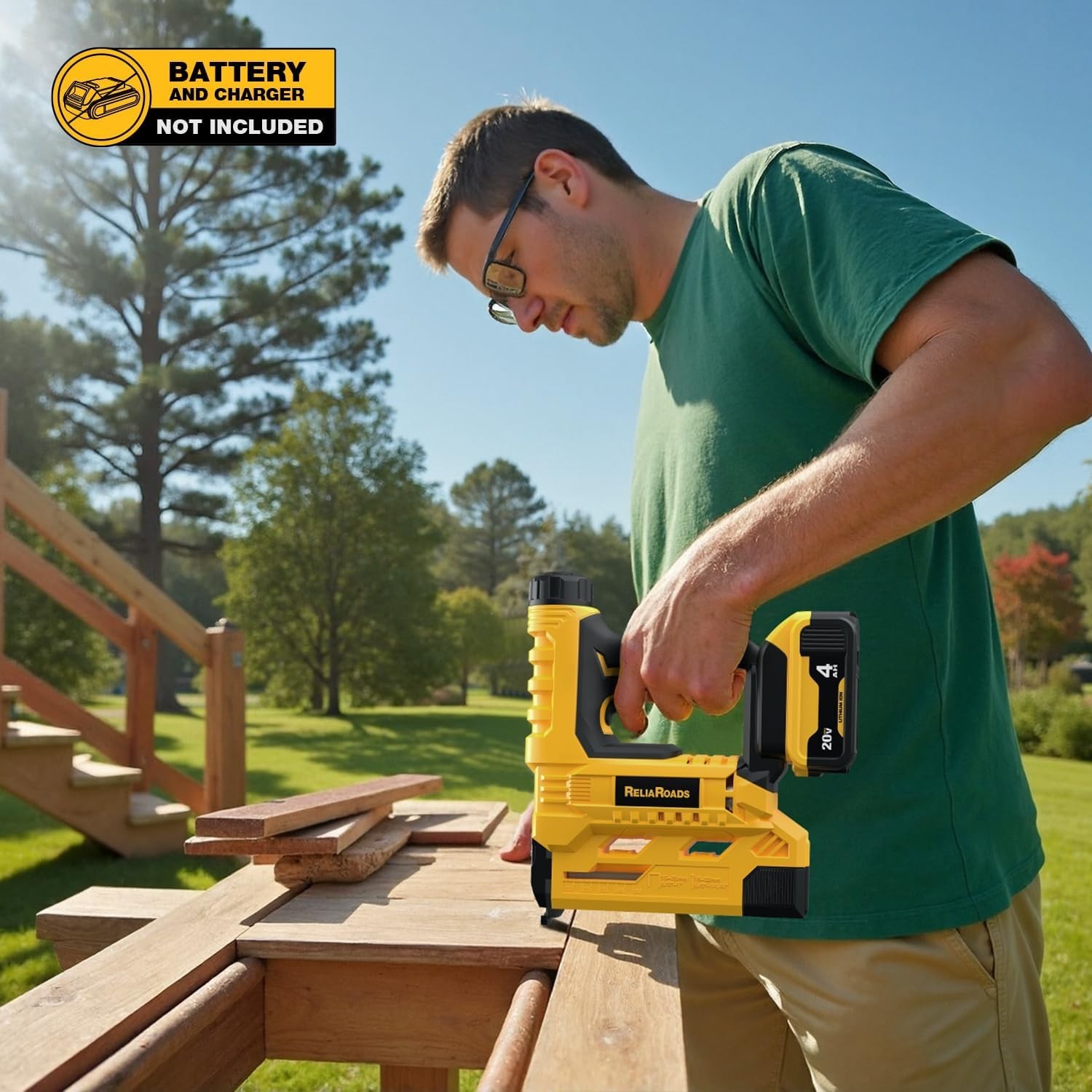 20V Dewalt Battery Compatible 2-in-1 Cordless 18 Gauge Brad Nailer/Stapler