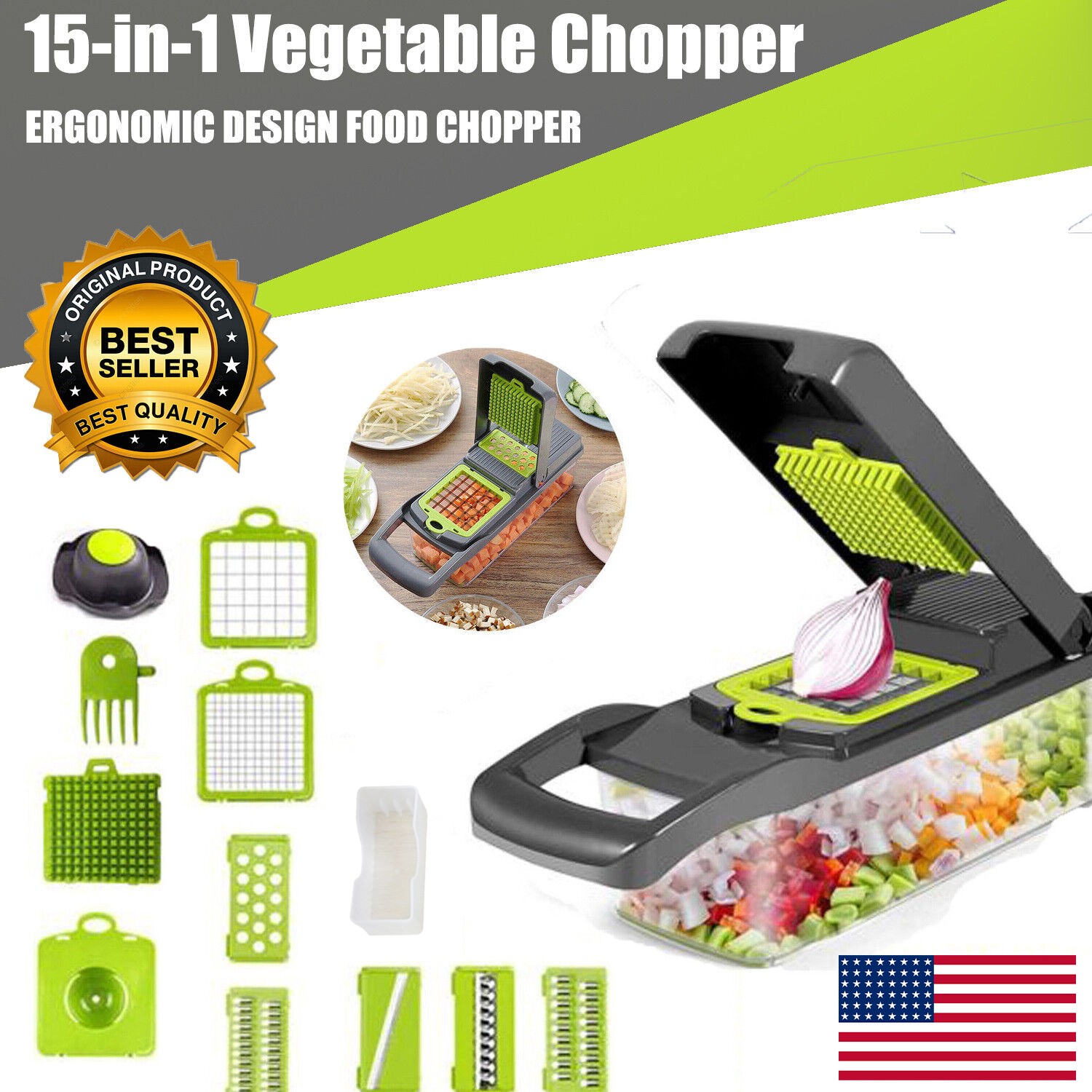 15 in 1 Food Salad Veggie Peelers Slicer Kitchen Vegetable Fruit Chopper Cutter