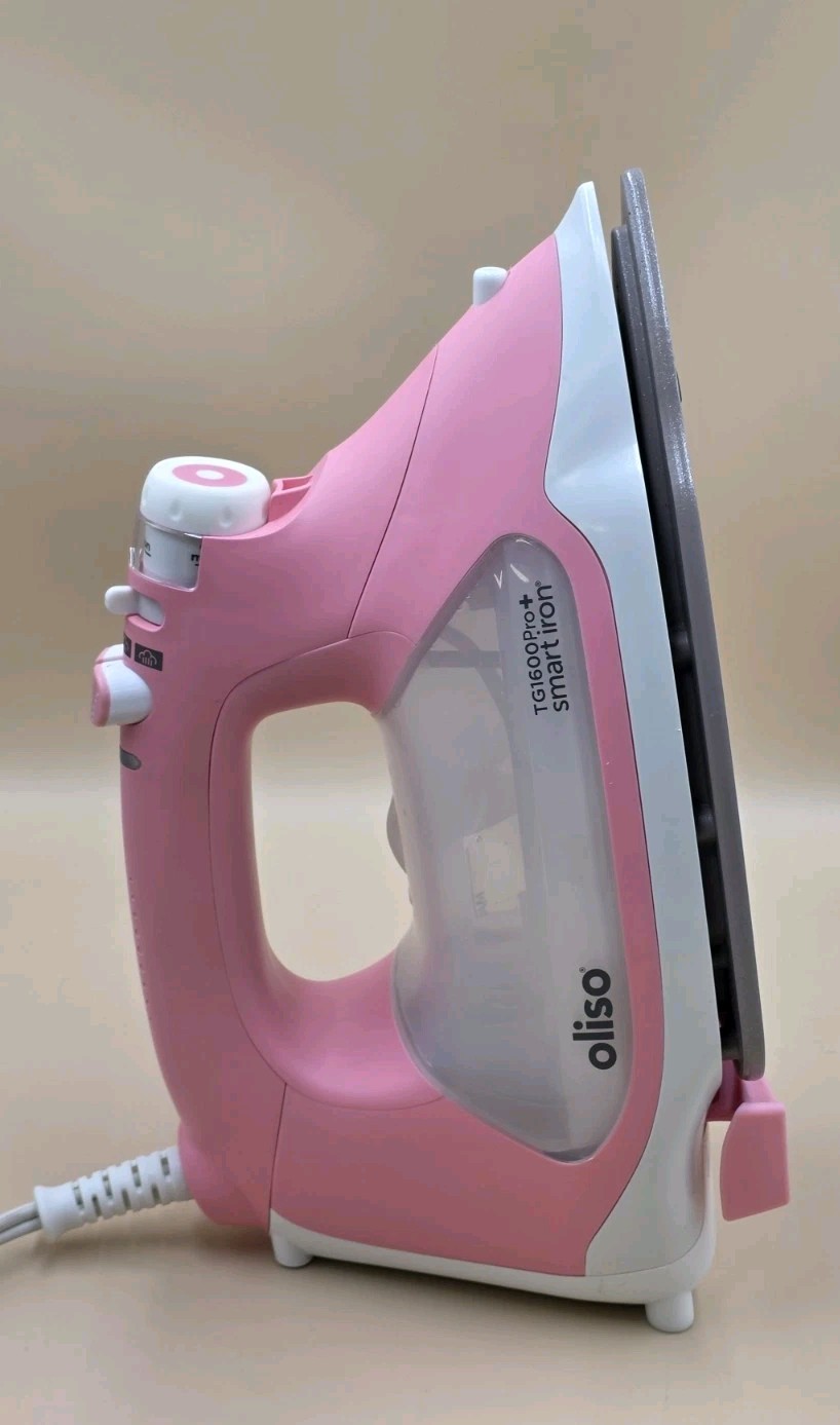 Oliso TG1600 ProPlus 1800W Smart Steam Iron Auto Lift for Sewing Pink