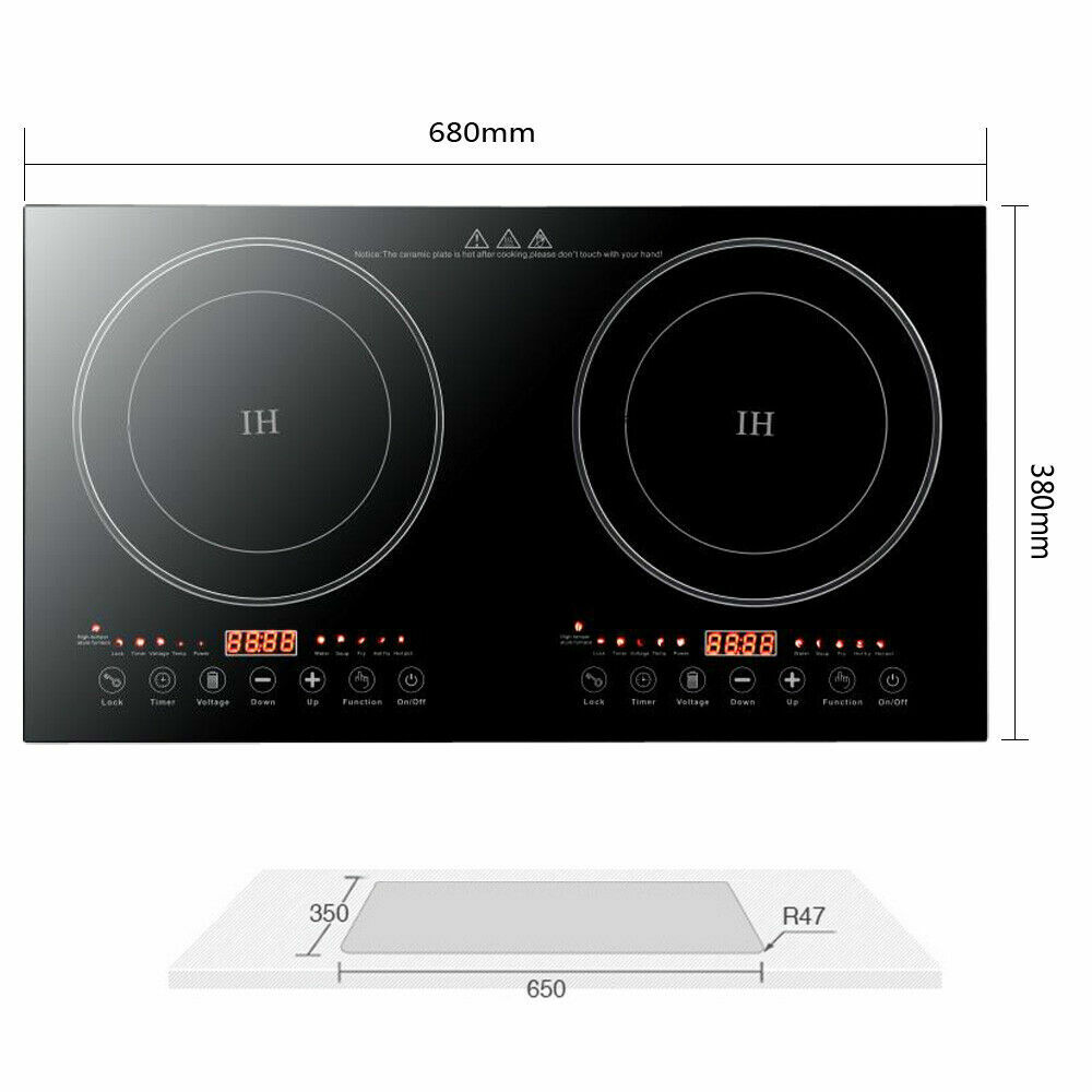 2400W Portable Induction Cooktop Countertop Dual Cooker Burner Stove Hot Plate