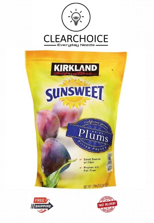 Kirkland Signature Whole Dried Plums Pitted Prunes – 3.5 lbs. Kosher Sunsweet 🔥