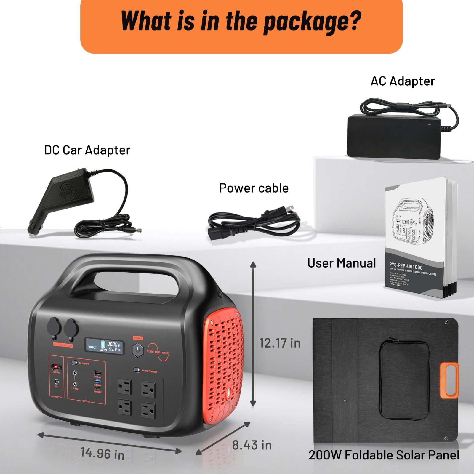 1000W 1024Wh LiFePO4 Portable Power Station for Camping RV Home Emergency Backup
