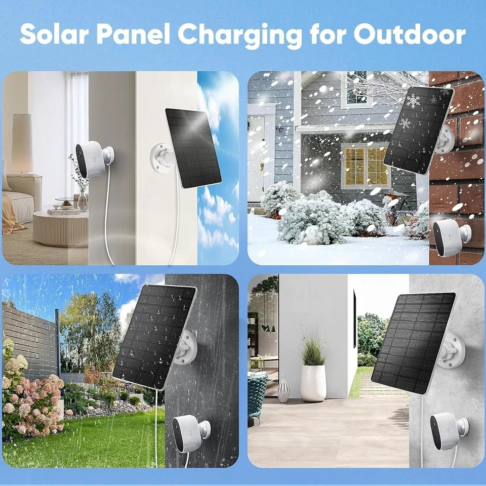 Solar Panel for Ring Camera(2nd Generation) Dustproof Waterproof 5W Solar Panel