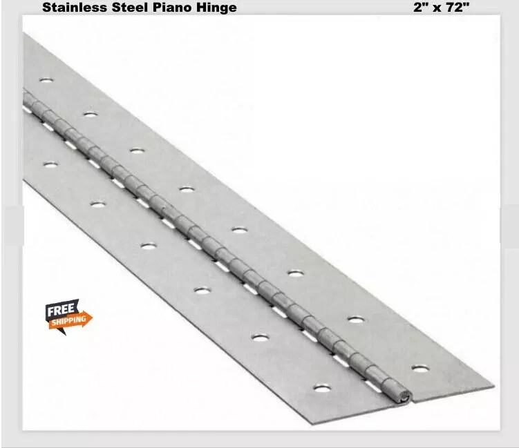 Stainless Steel Continuous Piano Hinge 2″ x 6 Ft Full Surface Non-removable Pin