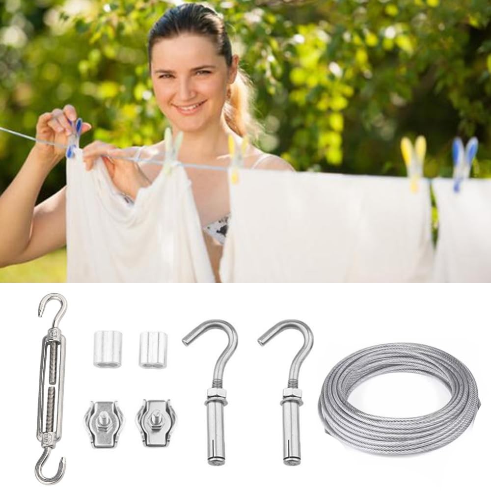 Clothesline, Stainless Steel Clothesline Wire Outdoor Cable Wire Rope Laundry…