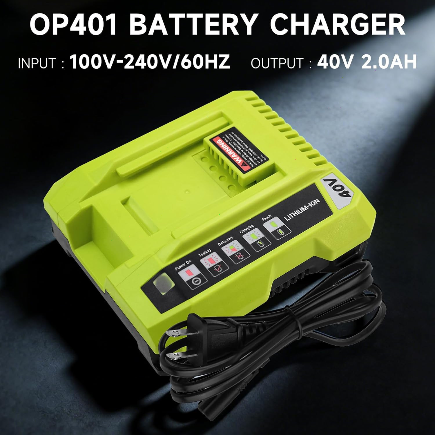 1~2Pack 8.0Ah Battery 40 Volt for Ryobi 40V Lithium-Ion OP40602 Battery/Charger