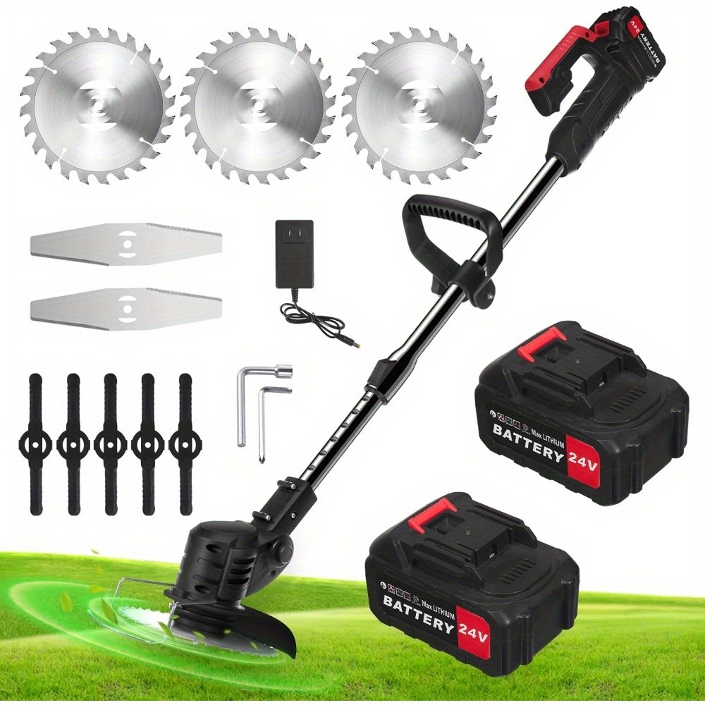 2024 Upgraded Weed Wacker: 24V, 2X4.0Ah Battery, 3 – in – 1 with String Trimmer