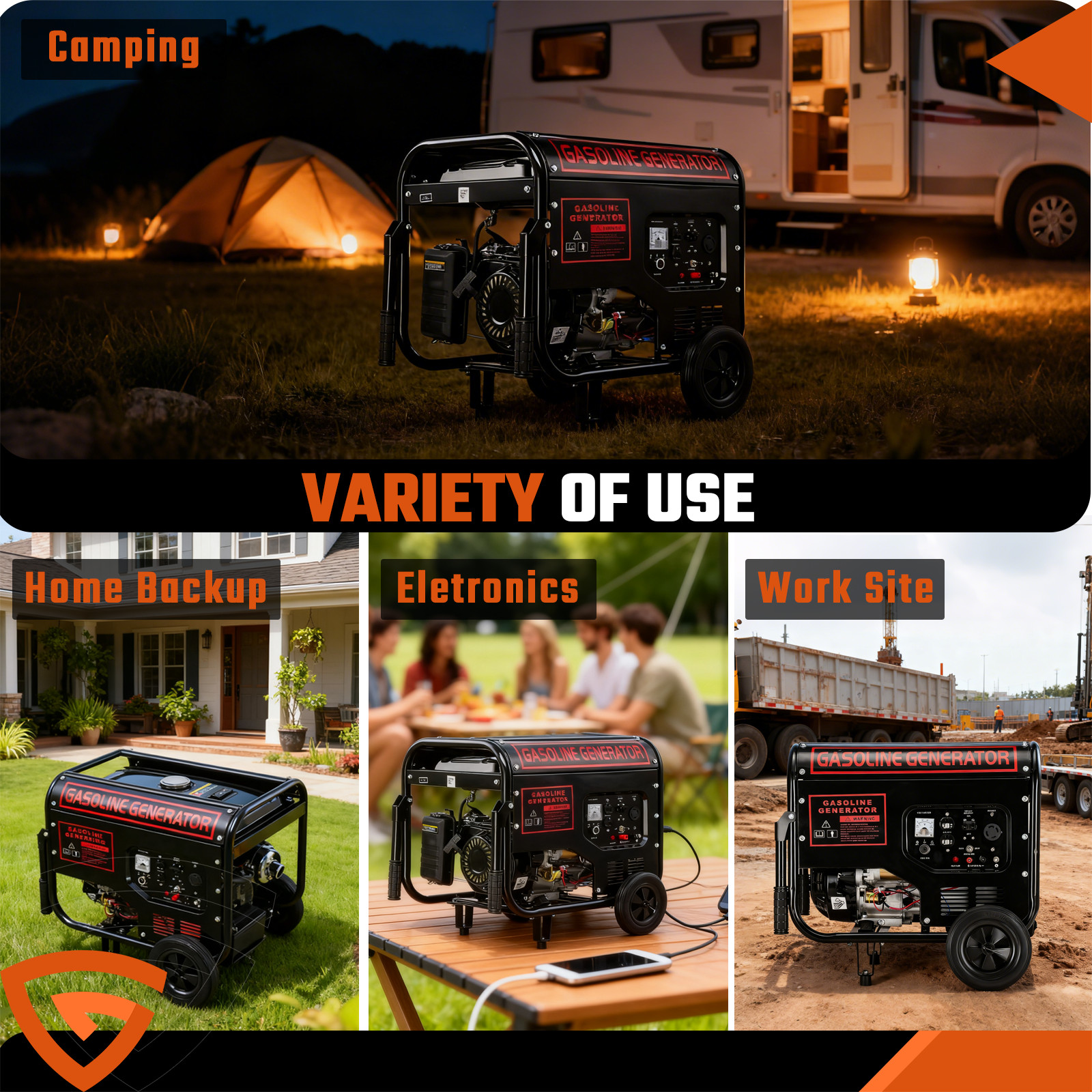6000W Gas Inverter Generator Electric Start 110V&220V Generators Portable Quiet