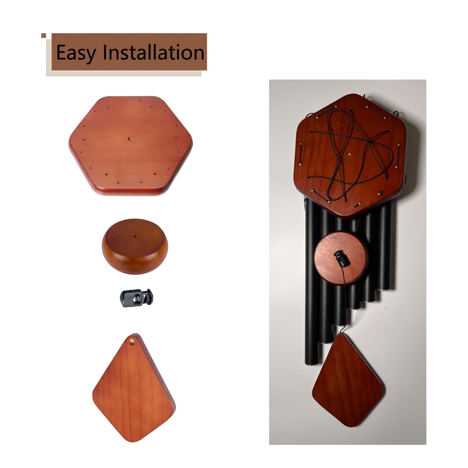 Wind Chime Repair Kit, Hexagon Top 5.91in X 5.32in, 20 PCS Accessories – DIY