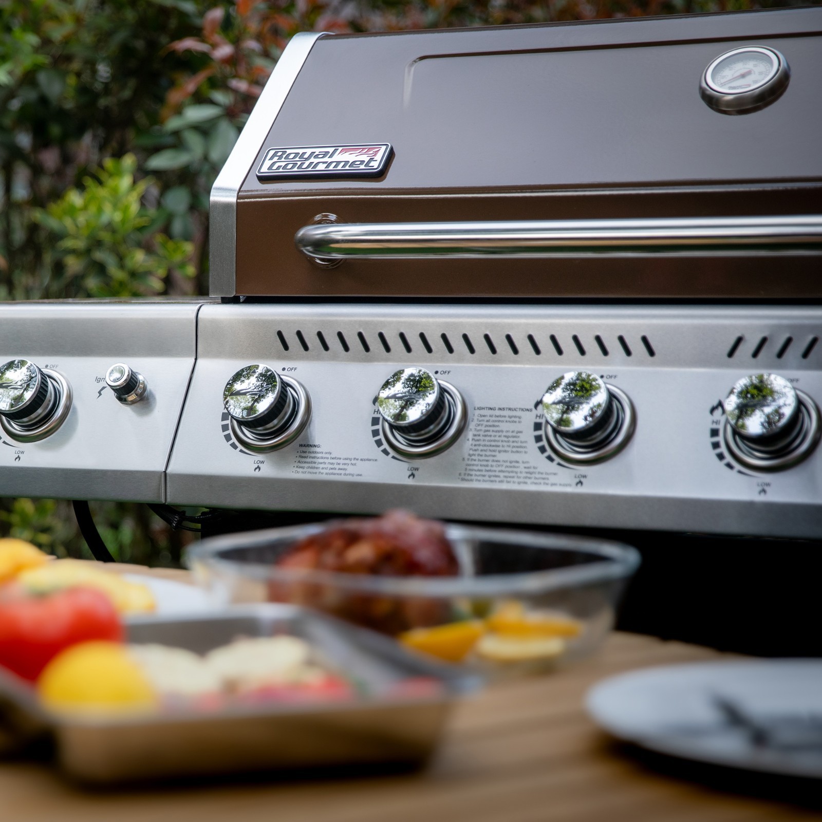Royal Gourmet GA6402C 6-Burner BBQ Liquid Propane Gas Grill ,74,000 BTU, Coffee