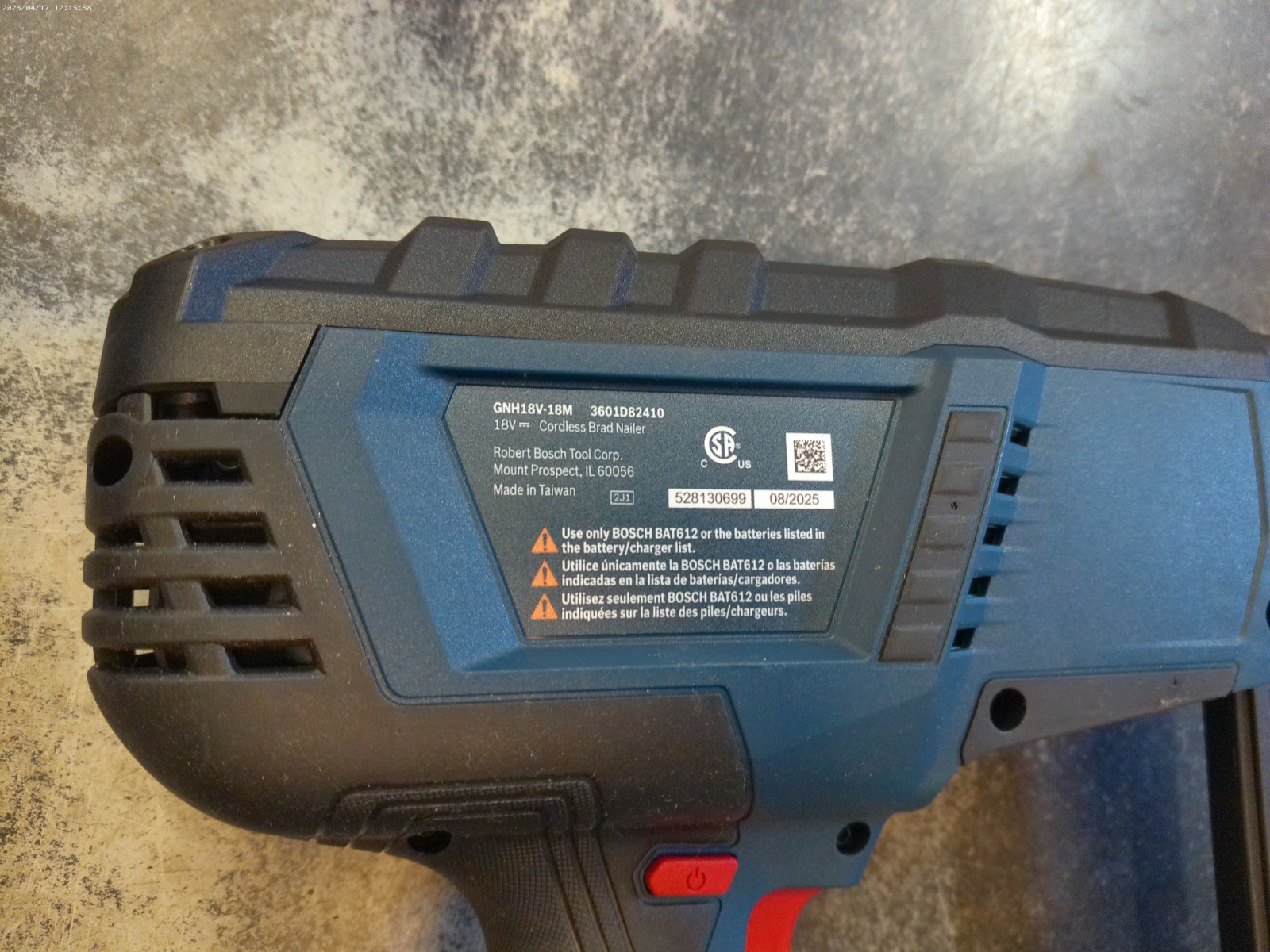 Bosch GNH18V-18MN 18V Cordless 18-Gauge Brad Nailer *TOOL ONLY*