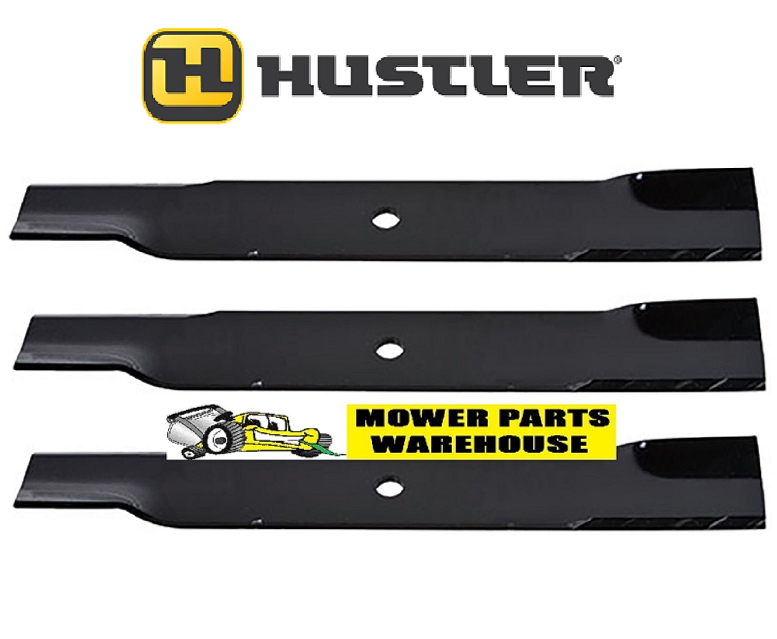 3 MOWER BLADES FOR HUSTLER 52″ RAPTOR 603995 795526 783753 MADE IN USA