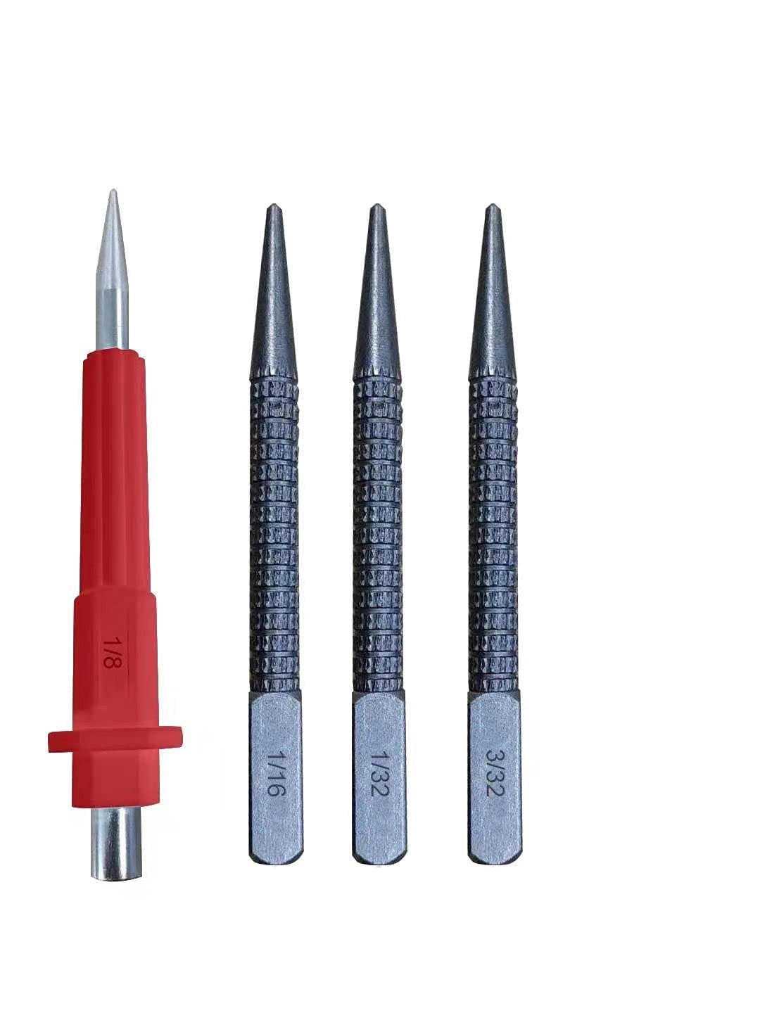 4 Piece Nail Setter & Center Punch Set 4″ Wood Metal Super Impact Resistance USA