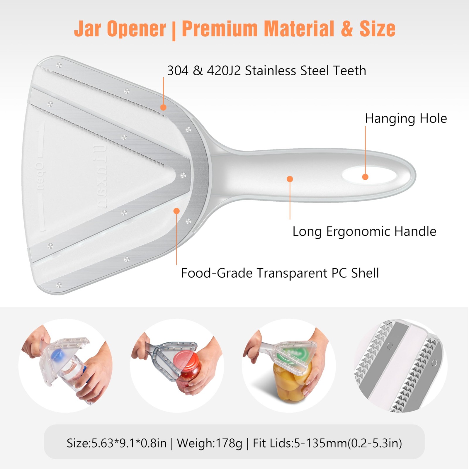 Uinxan Jar Opener for Weak Hands & Seniors with Arthritis – small, Blue