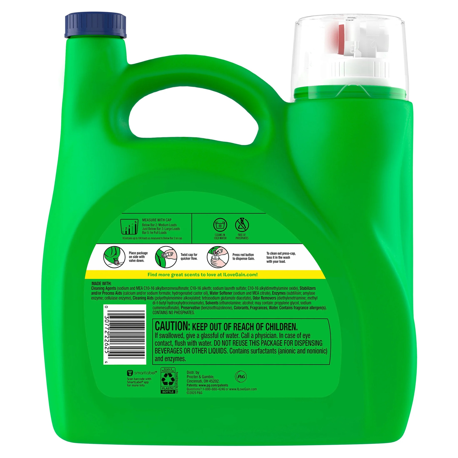 Laundry Detergent Liquid, Now with Odor Defense, Relaxing Dewdrop Scent, 132 Fl