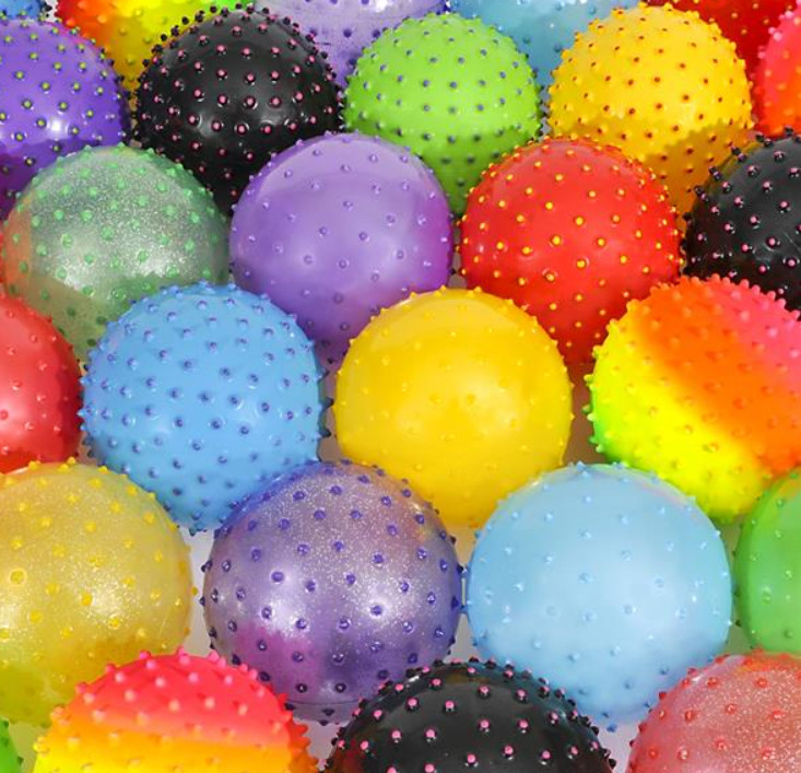 500 5″ Knobby Balls Spiky Stress Sensory Inflatable Bounce Less than 50CENT EACH