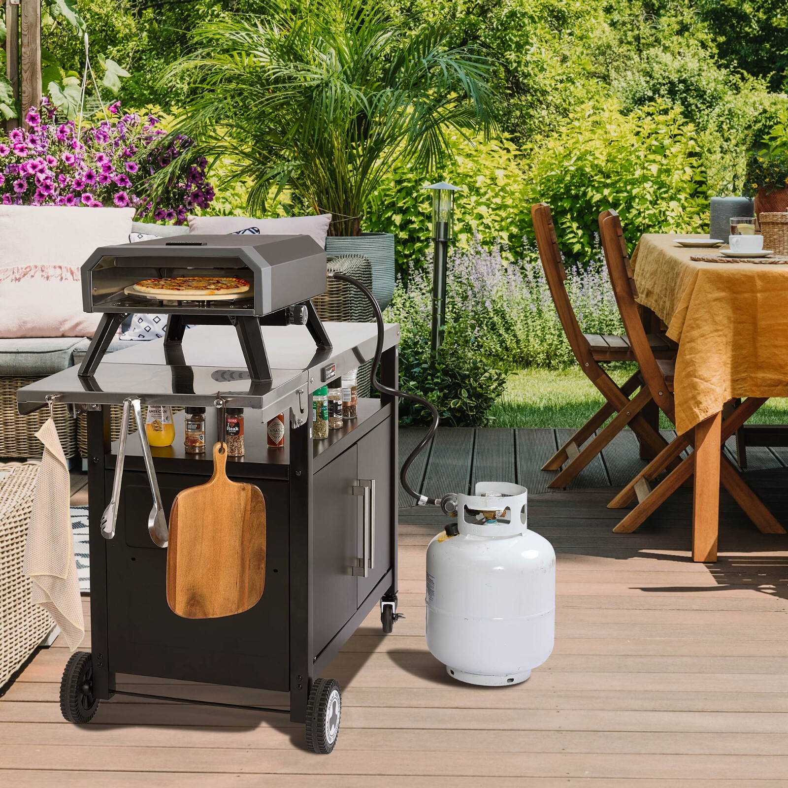 Royal Gourmet Portable Gas Pizza Oven with 13-Inch Pizza Stone/ Collapsible Legs