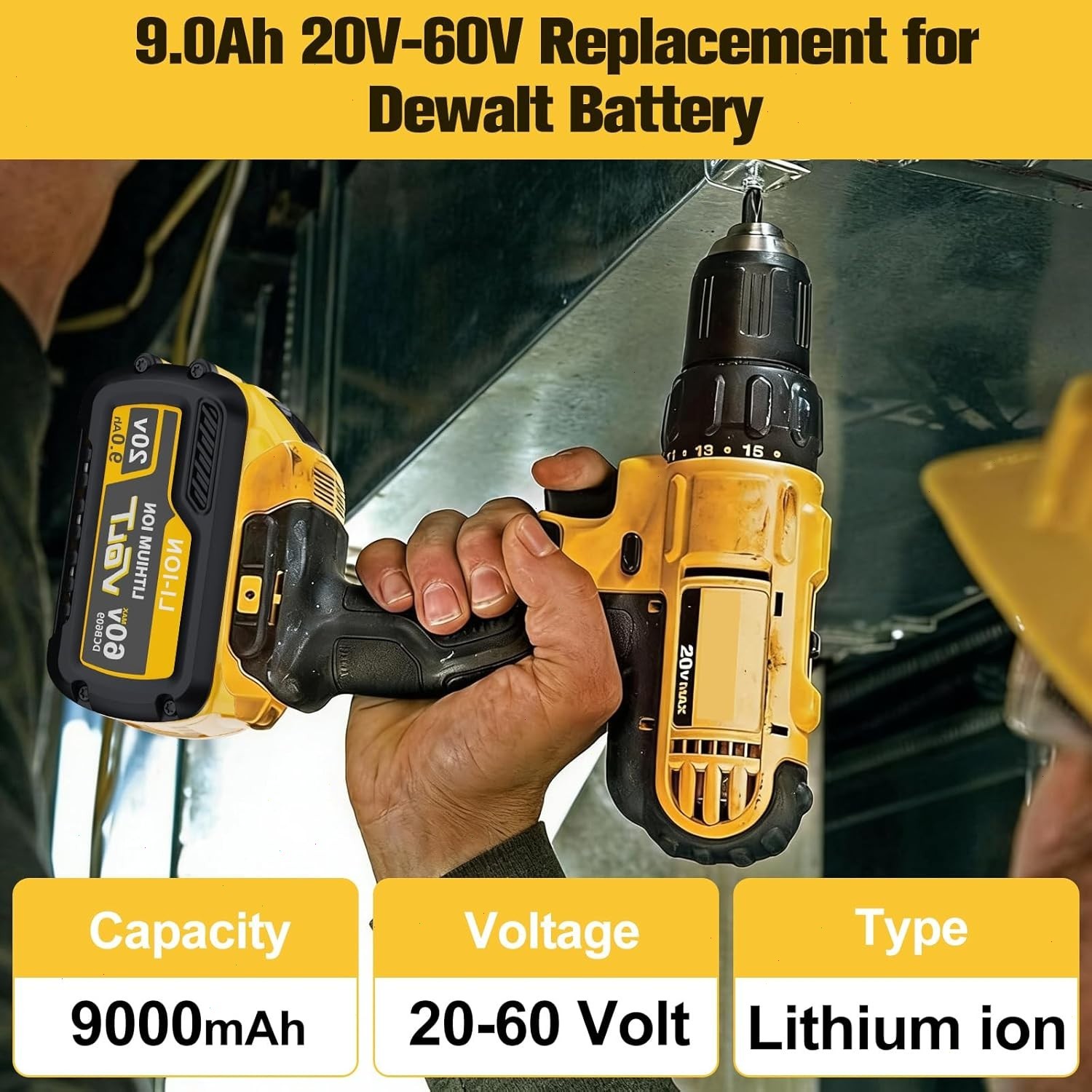 4-Pack 9Ah for DEWALT 20V/60V FLEX VOLT Lithium-Ion Battery DCB609 DCB612 NEW