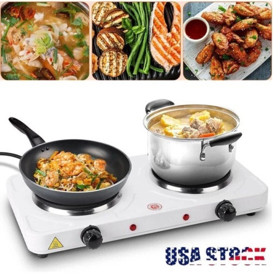 US 2000W Double Burner Hot Plates Electric Countertop Stove for Cooking Portable