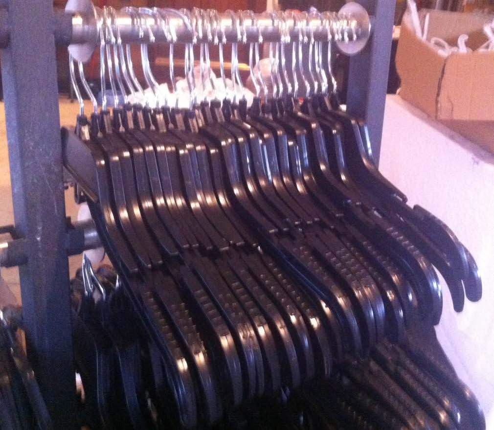 Lot of 65 Black Plastic Adult Clothes Hangers 17″ wide **FREE SHIPPING”