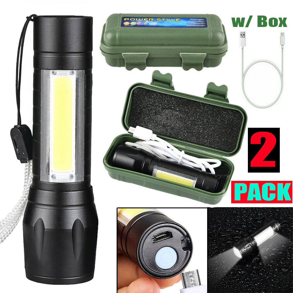 Rechargeable 990000LM LED Flashlight Tactical Police Super Bright Torch Zoomable