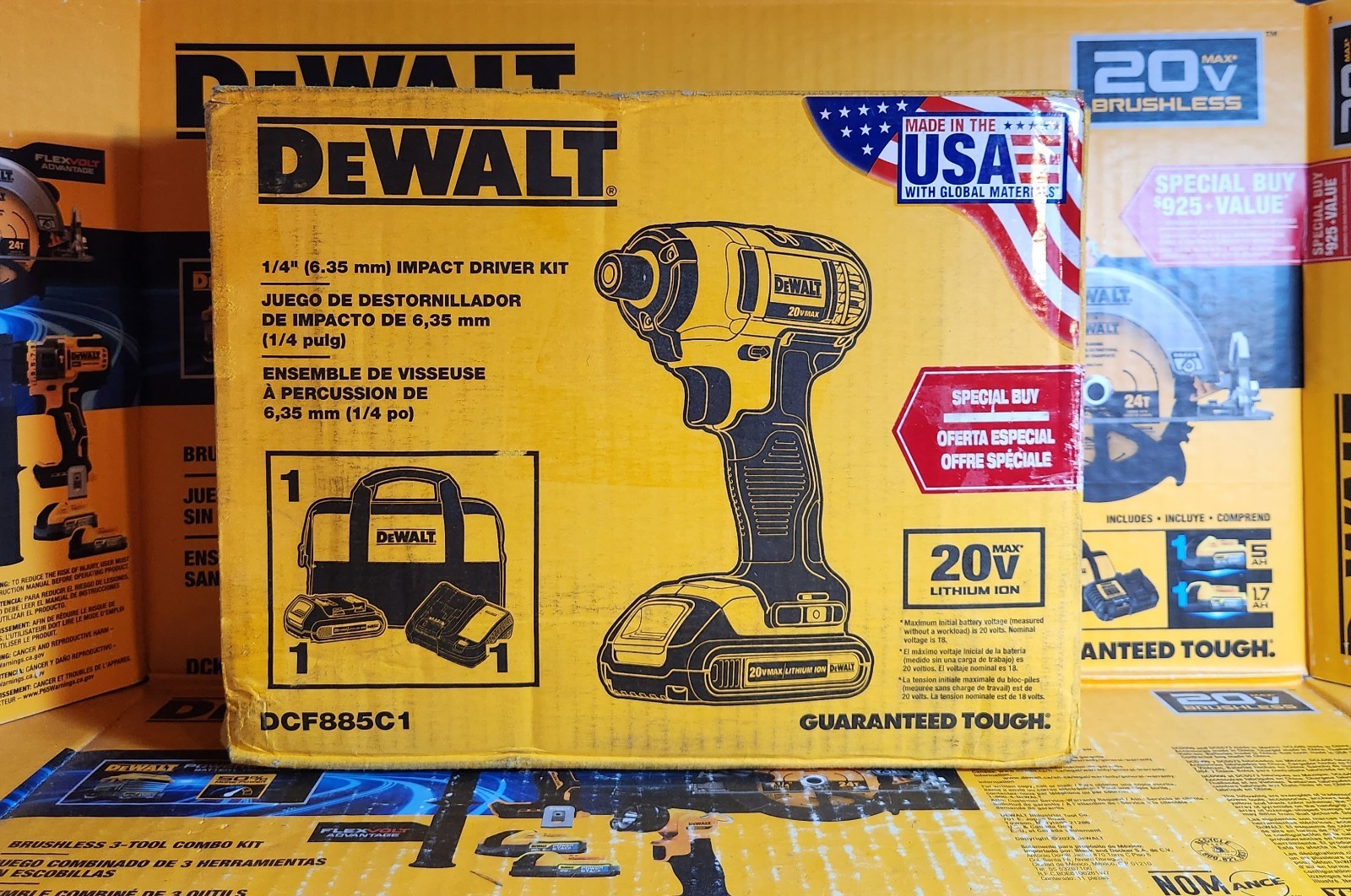 ⭐️NEW Made in USA⭐️ DeWalt 20V MAX 1/4″ Impact Driver Kit DCF885C1