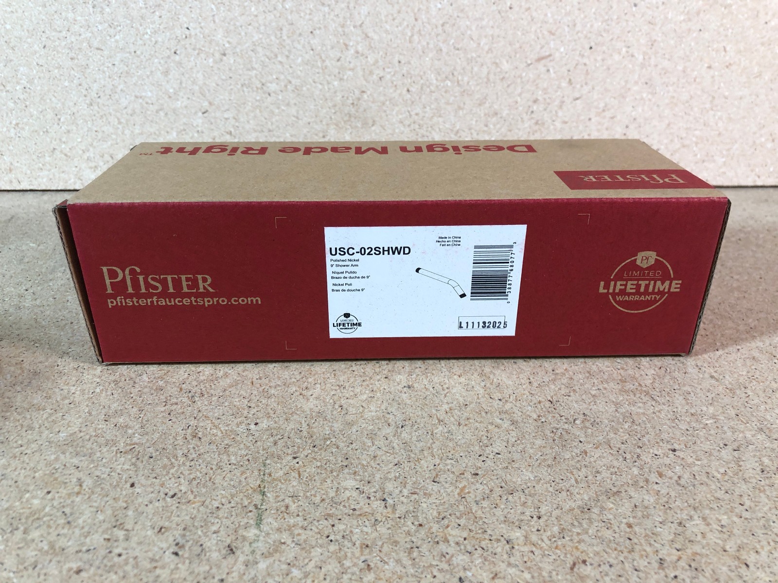 Pfister USC-02SHWD 9″ Shower Arm in Polished Nickel