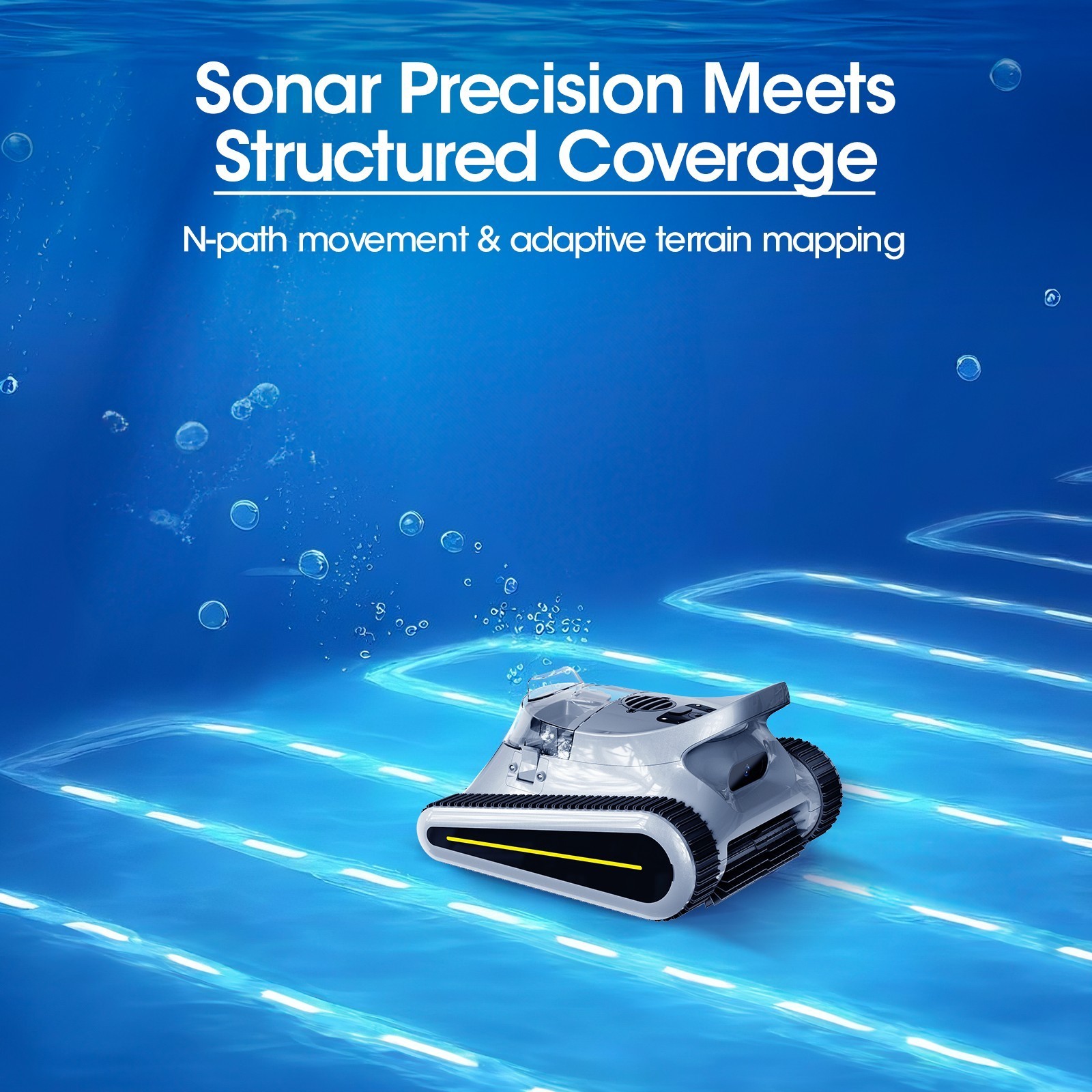 Seauto Cordless Robotic Pool Cleaner Wall & Waterline Cleaning Up To 2000 Sq.Ft