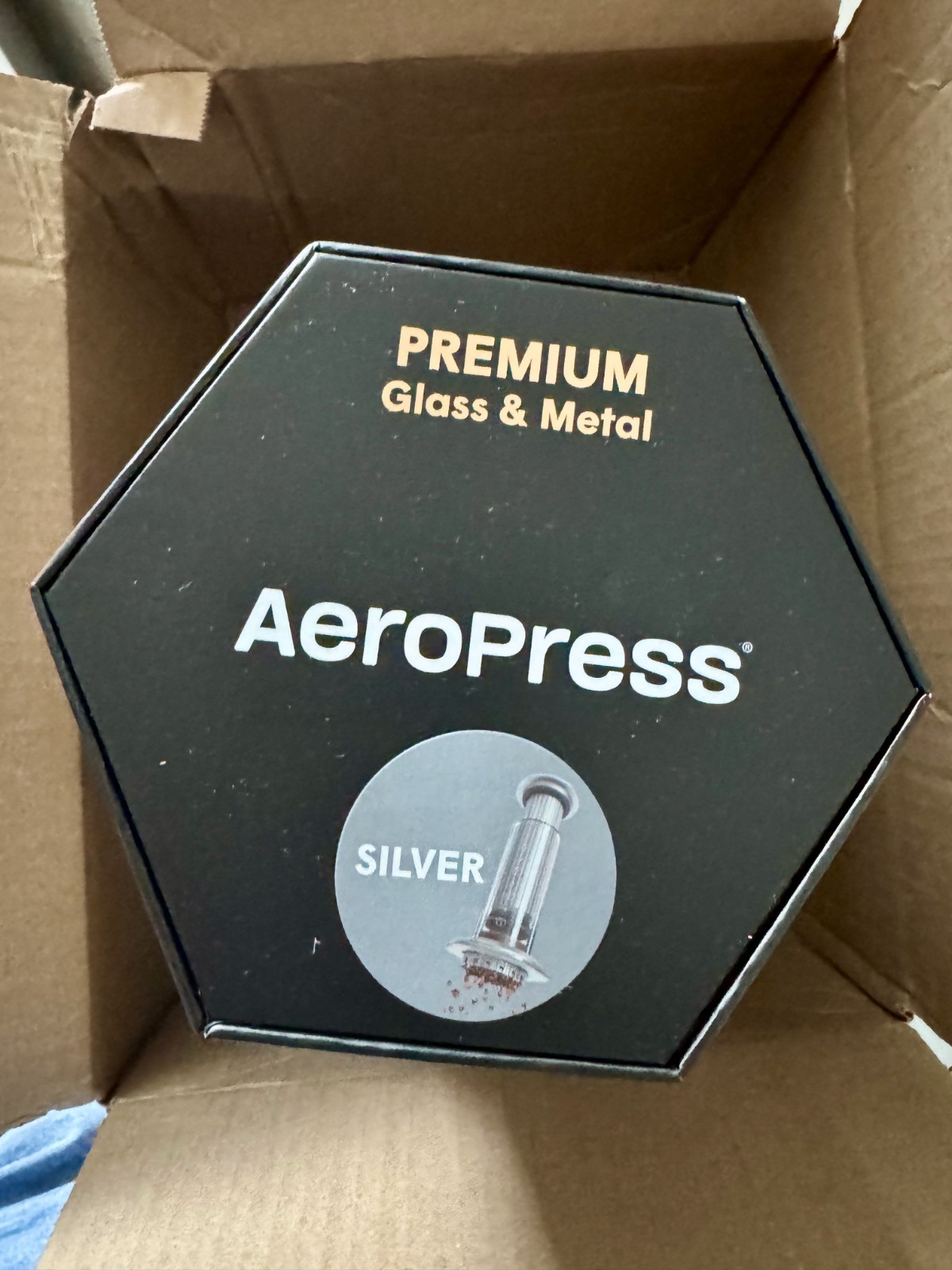 AeroPress Coffee Maker – Premium Glass & Metal 3 in 1 Coffee Press – Silver NWT