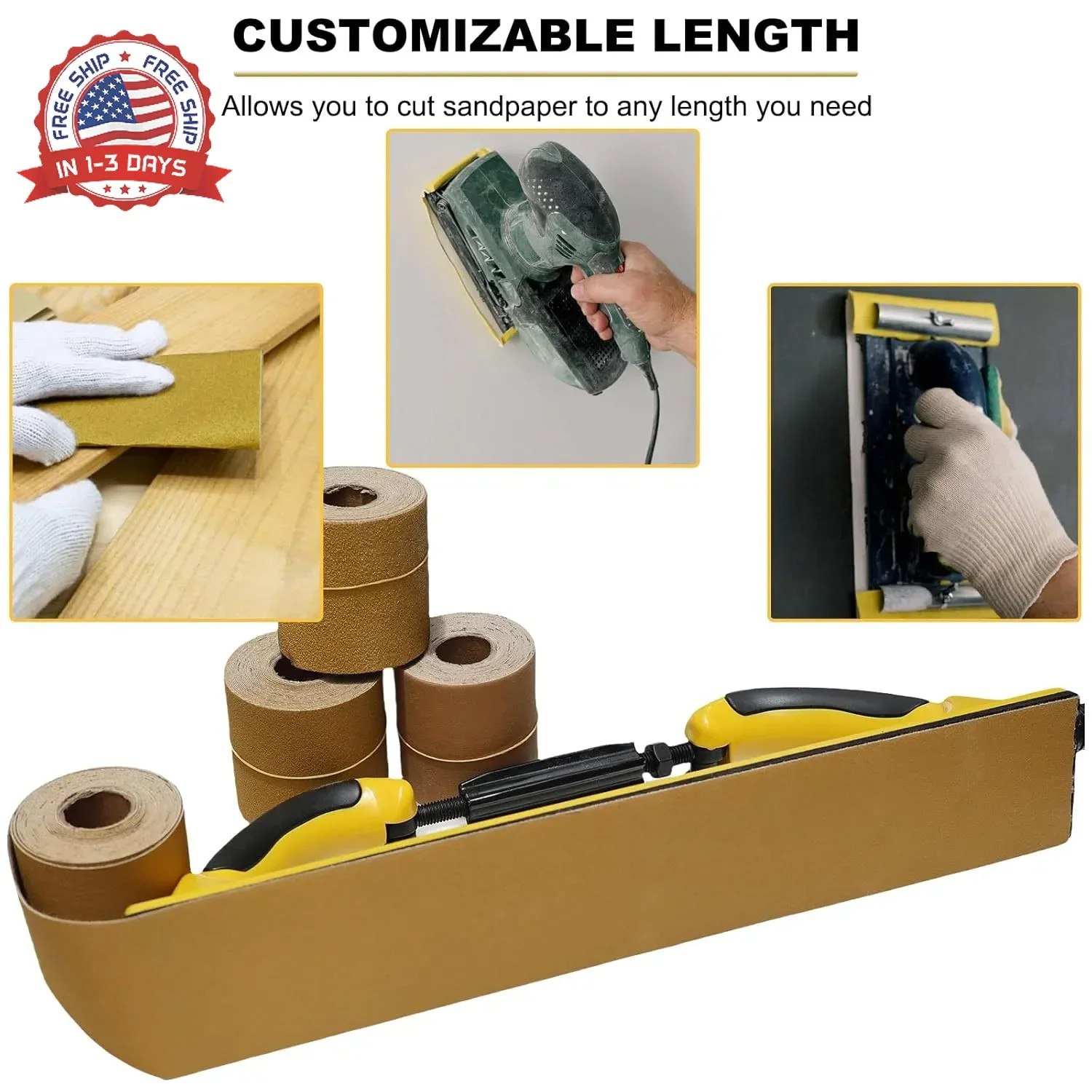 Total 20 Yards 2-3/4″ Wide Continuous Sandpaper Roll Kit – 80 120 180 320 Grit H