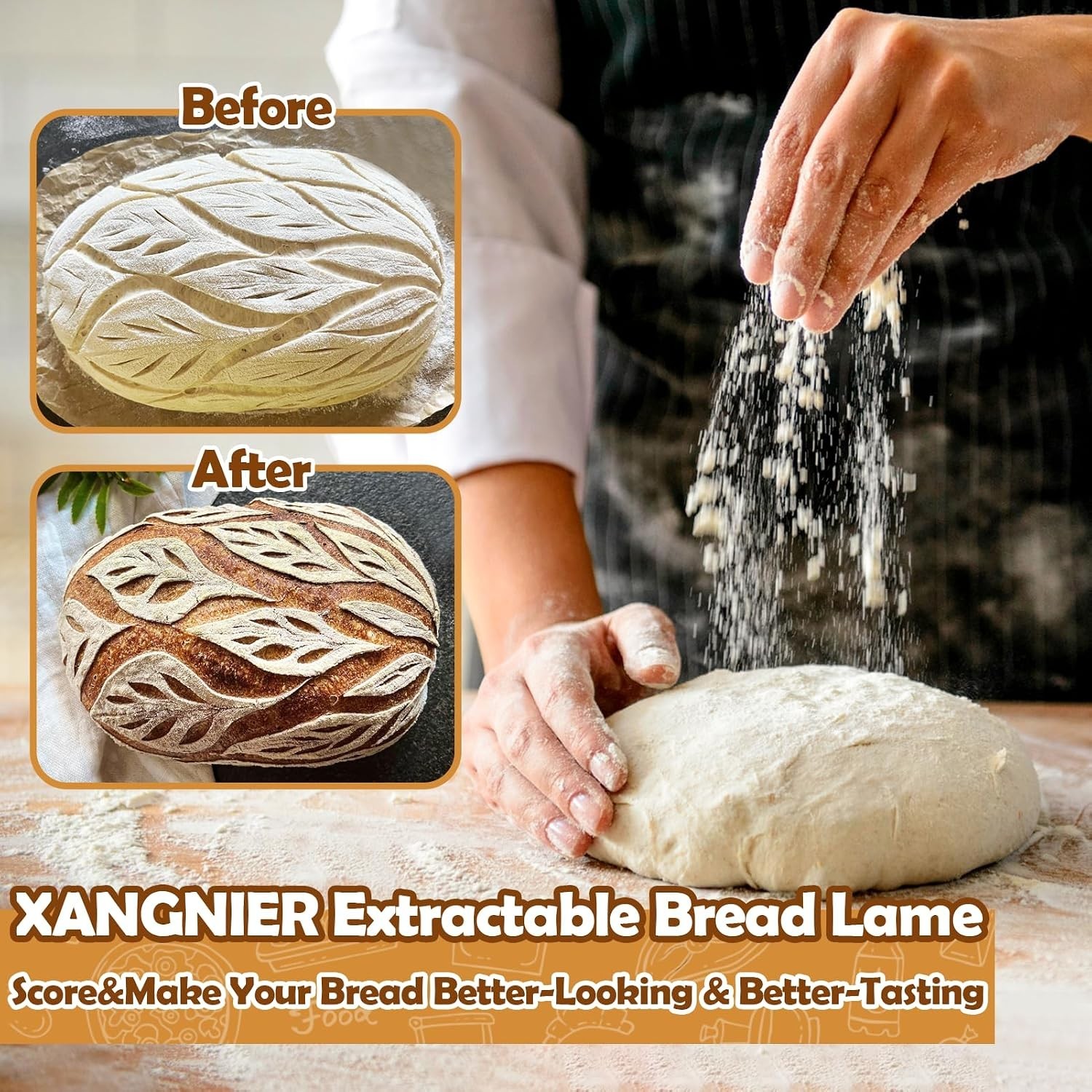 Retractable Bread Scoring Knife with Patterns Booklet – Ultimate Baking Aid