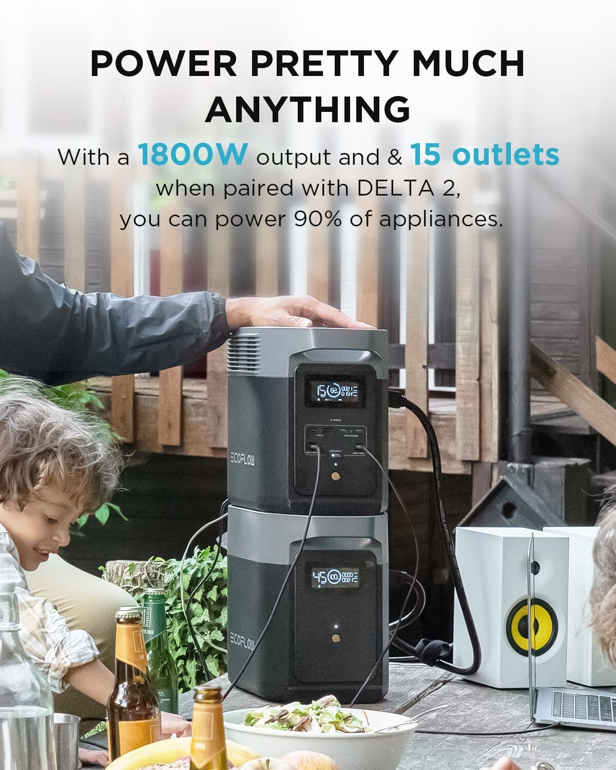 EcoFlow Delta 2 Power Station Smart Extra LiFePO4 Battery 1024Wh Backup Energy