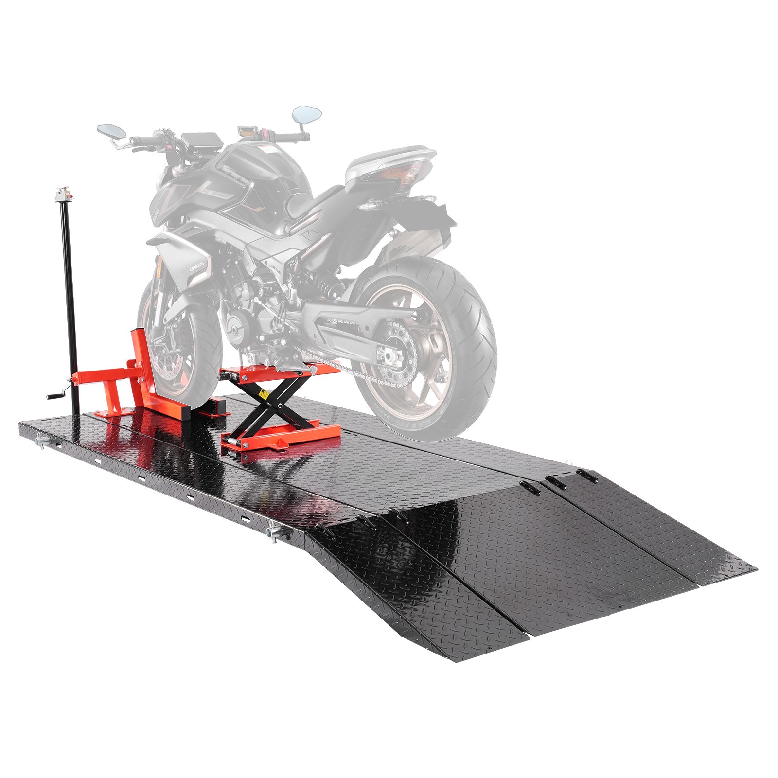Motorcycle Jack Lift 1500lb Pneumatic Motorcycle Hoist Stand Removable Workbench
