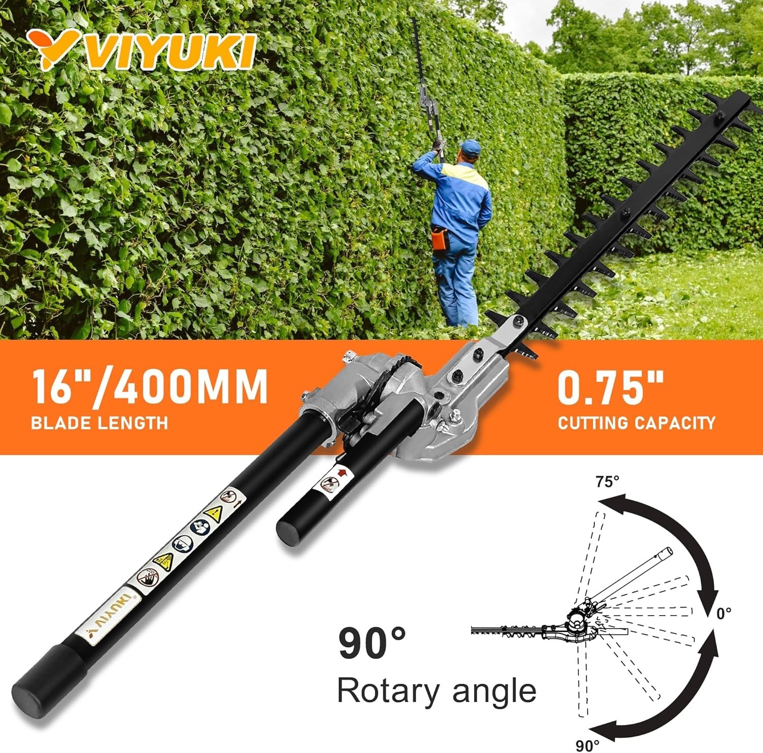 16 in. Articulating Hedge Trimmer Attachment Universal for Compatible Troy-Bilt,