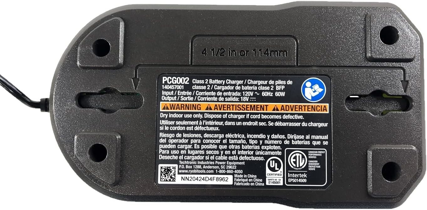 Ryobi Battery Charger OEM PCG002 Authentic 18V ONE+ Li-Ion (Open Box New)