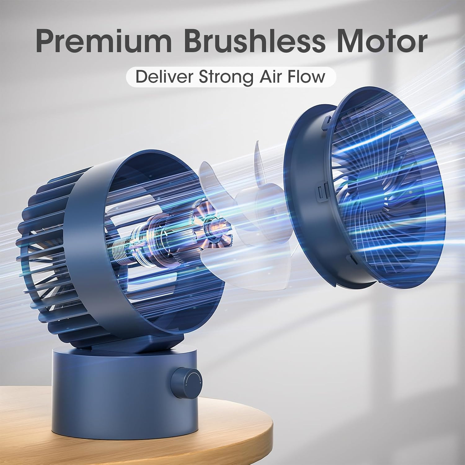 Mini USB Desk Fan Quiet Portable Cooling Fan Stepless Speed Adjustable