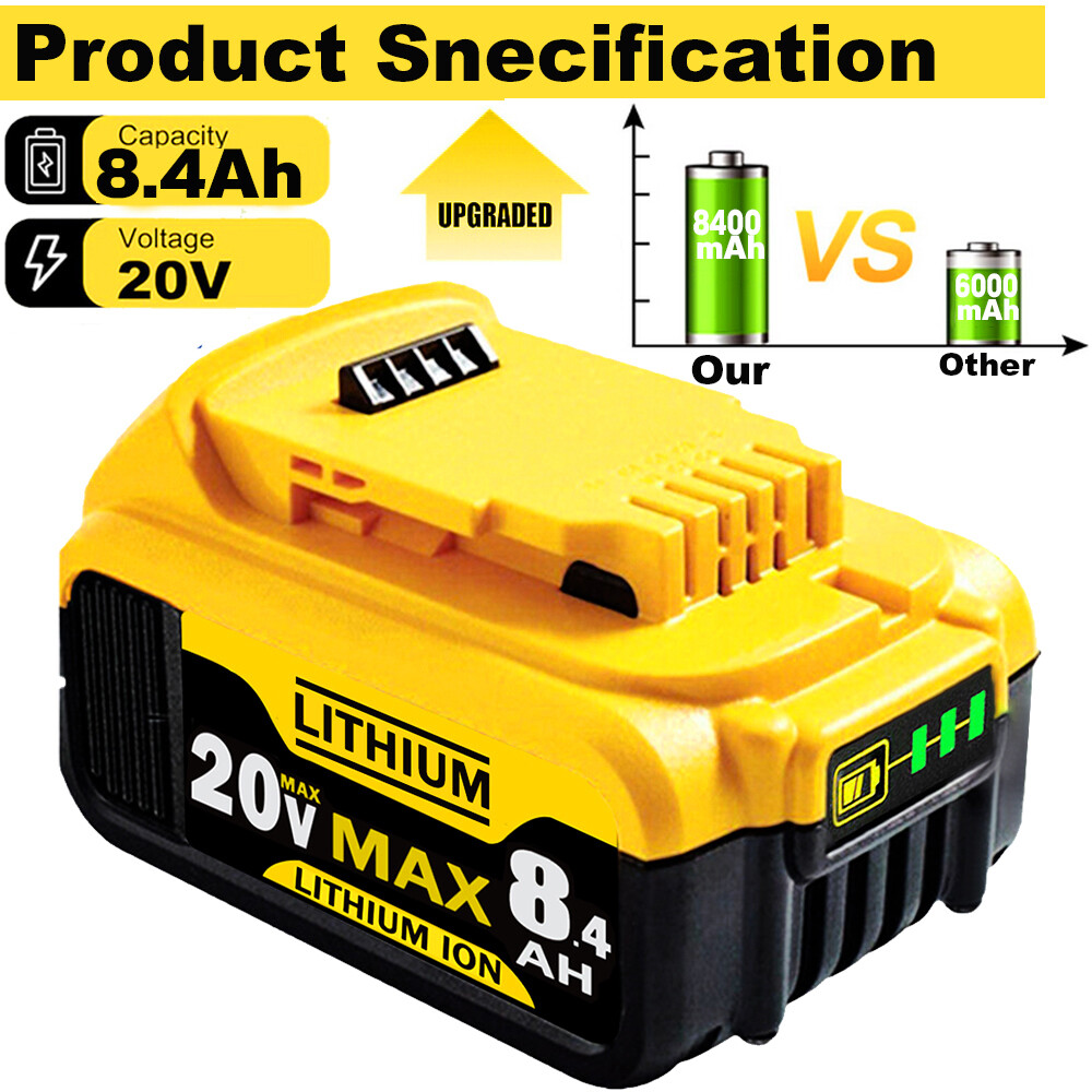 Pack For DeWalt 20V Max 8.0AH Lithium Ion Battery DCB206-2 DCB205-2 or charger