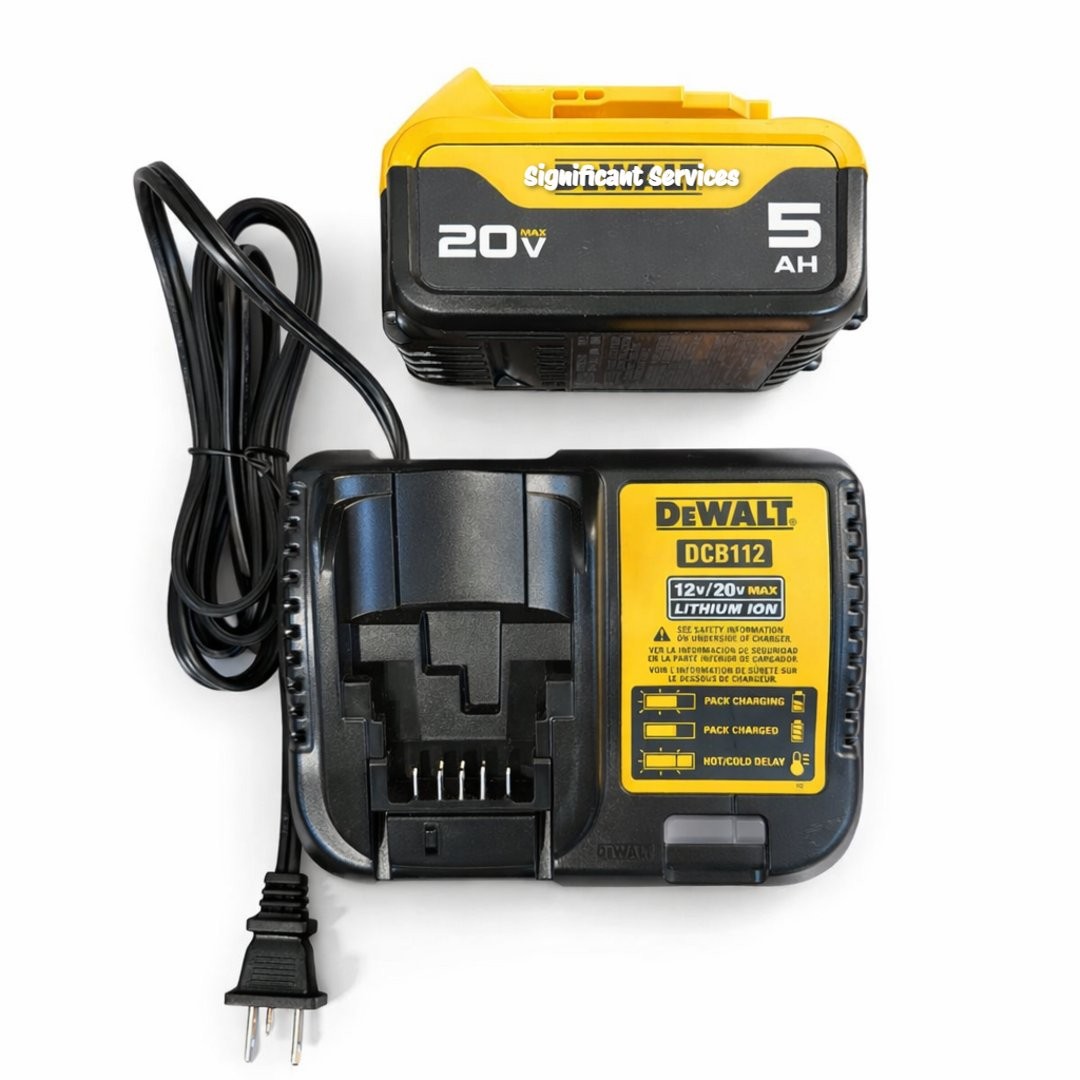 DEWALT DCB112 20V MAX Li-Ion Battery Charger with DCB205 5Ah Battery Combo