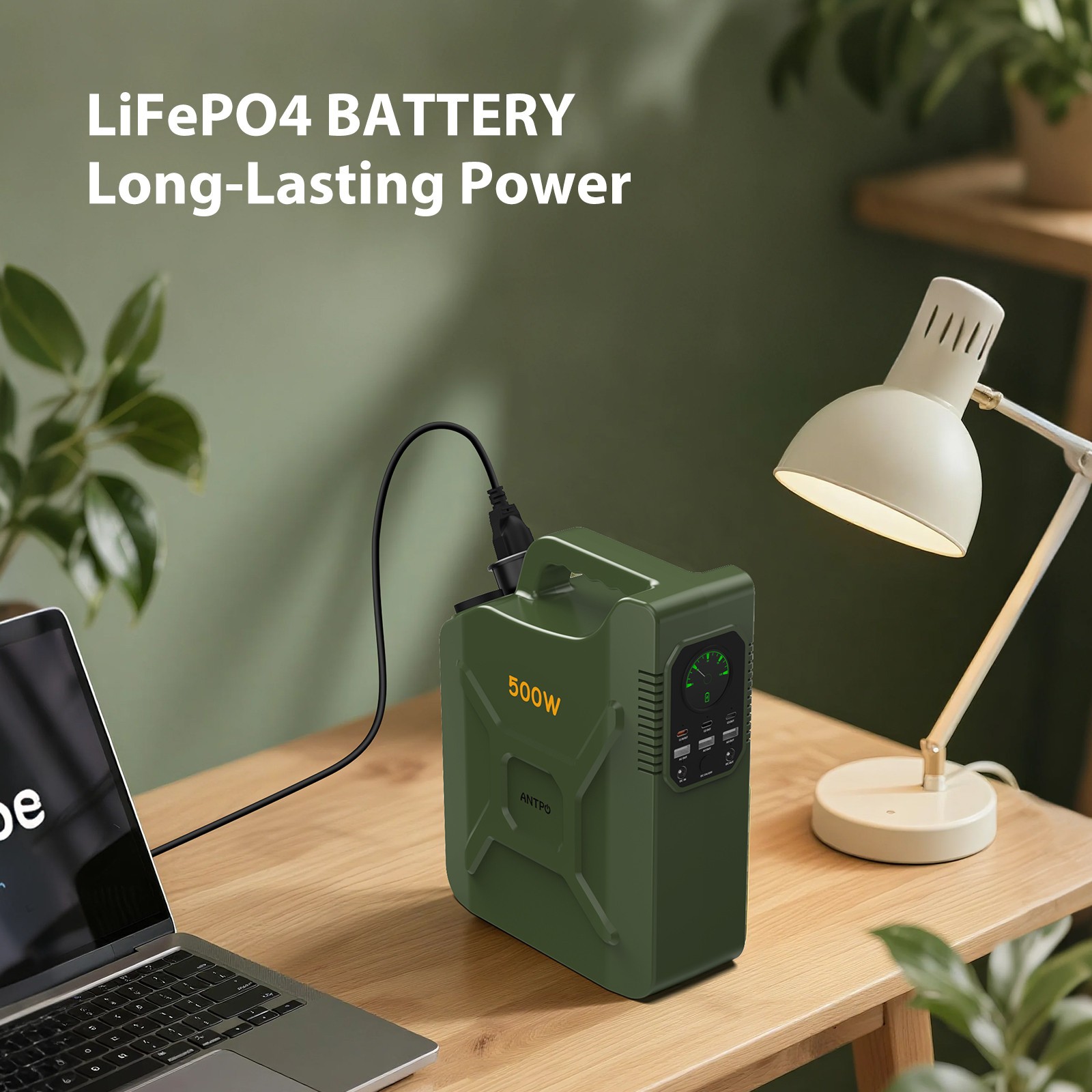 ANTPO 500W 500Wh Portable Power Station Solar Generator for Camping self driving