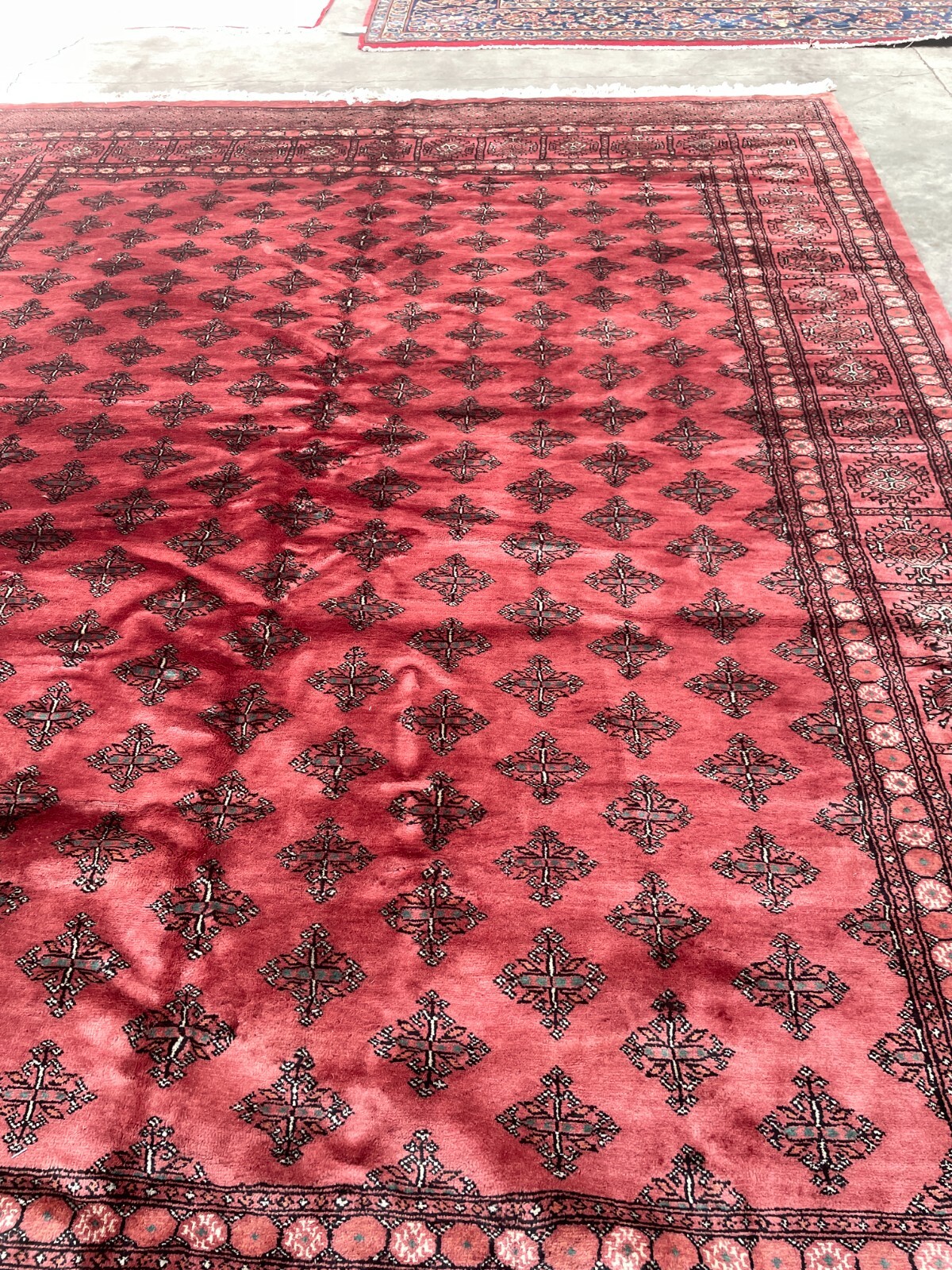 Hand-Woven Wool and Silk Princess Bokhara Area Rug