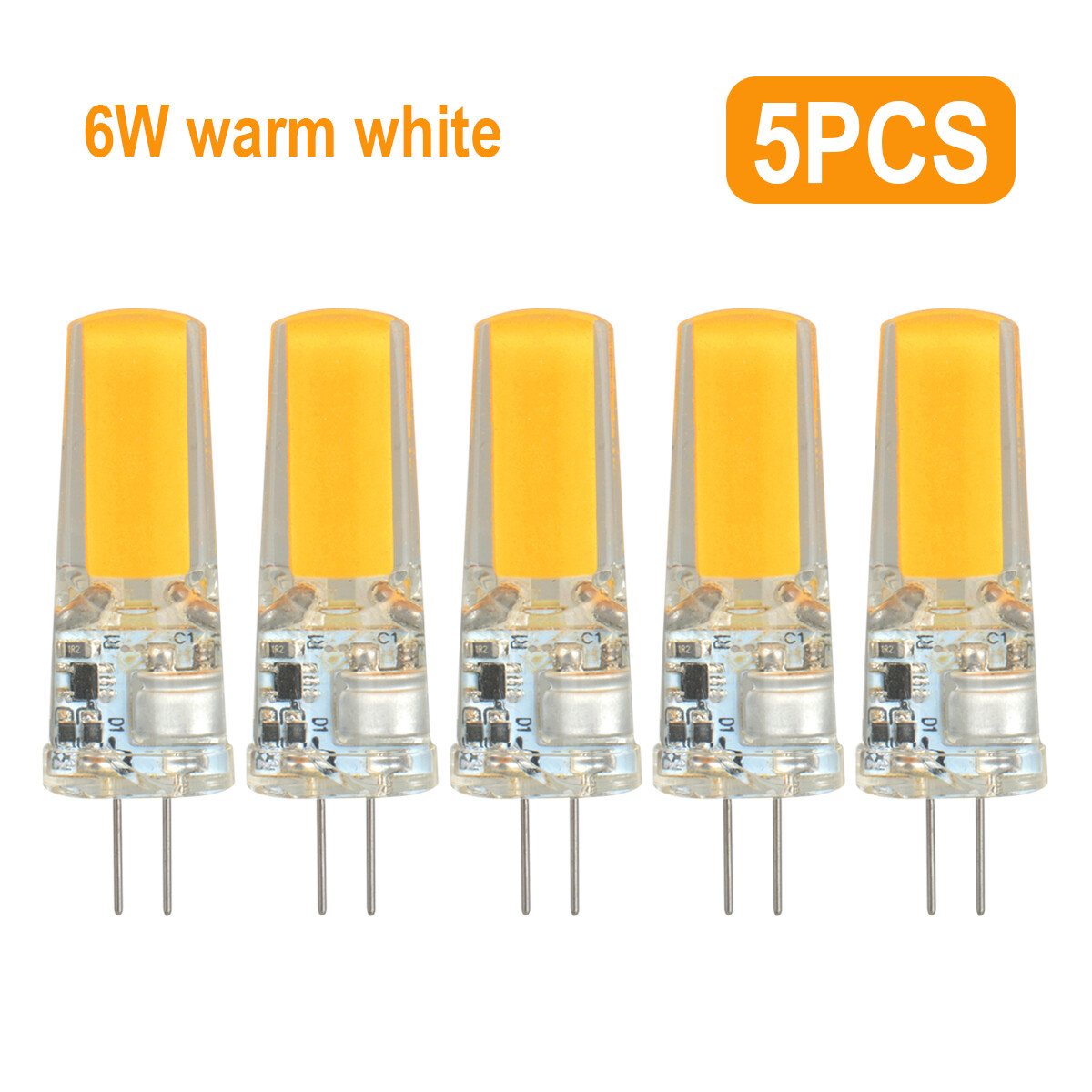 5PCS G4 LED 12V AC/DC COB Light 3W 6W High Quality LED G4 COB Lamp Bulbs US SHIP